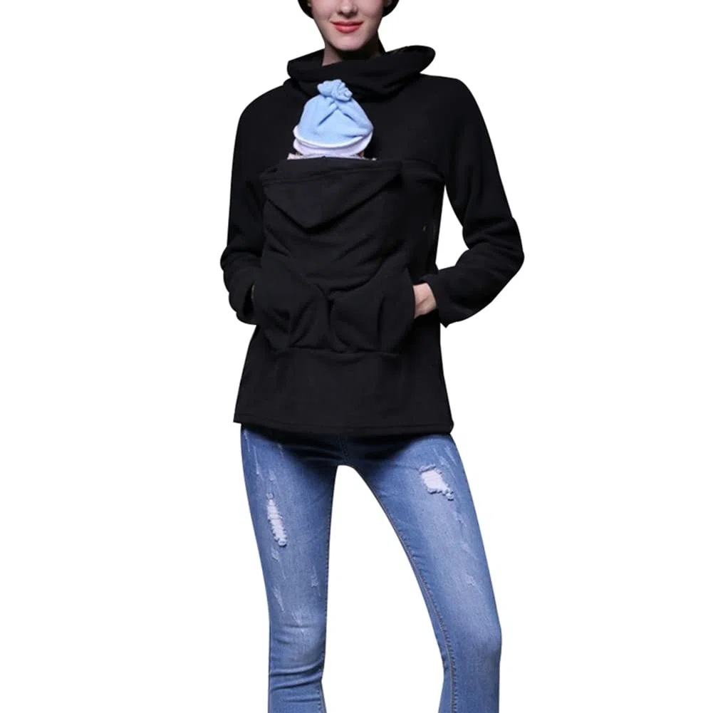 amropi 3-in-1 Donna Felpe del Portare Neonato Bambino Canguro Porta Bebè Felpa con Cappuccio di maternità