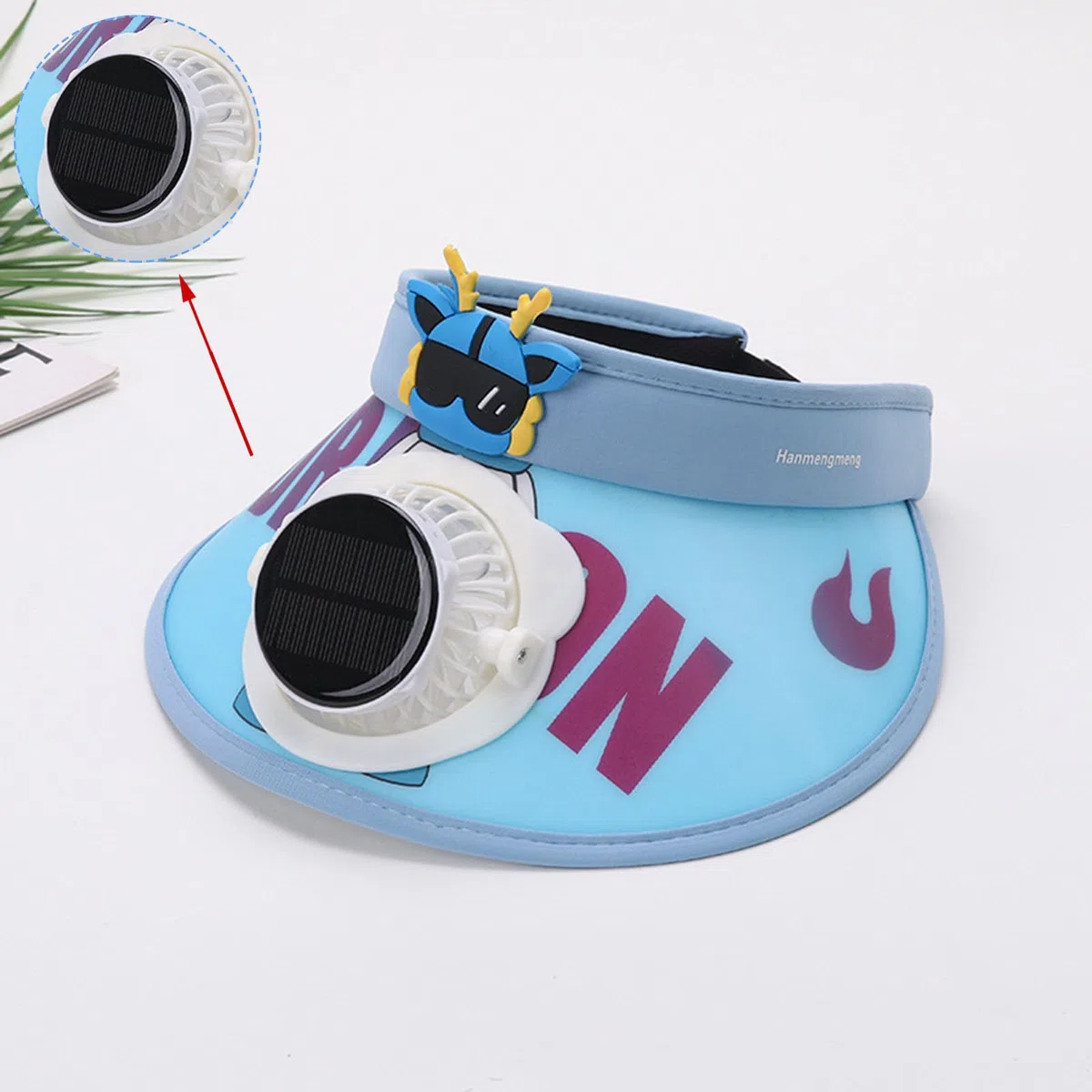2025 - Visiera parasole con ventilatore, ricarica USB, cappello estivo all'aperto con ventilatore, ampia area solare regolabile fibbia elastica cappello invernale per bambini e guanti