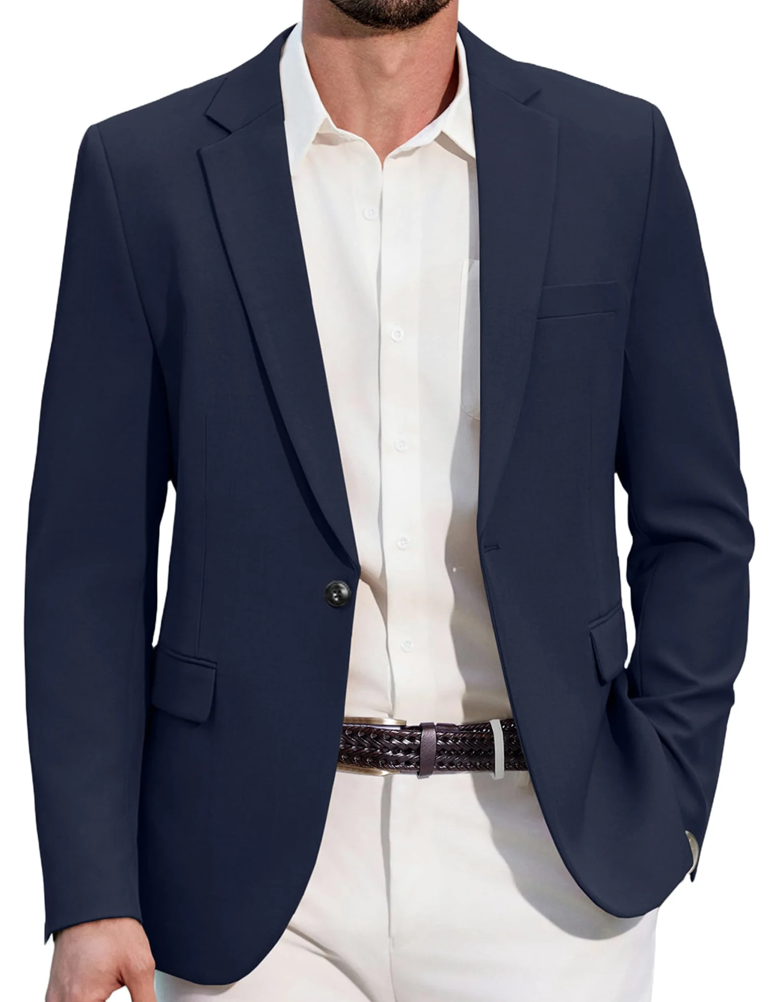 COOFANDY Giacca Blazer da Uomo Sportiva Casual Giacca da Abito con 1 Bottone per Uomo Business Casual