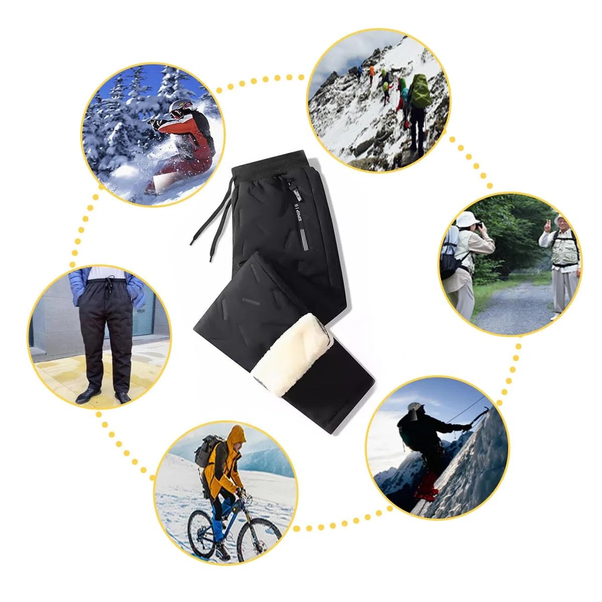 Pantaloni Riscaldati per Uomo Donna, Leggings Riscaldanti Elettrici USB Foderati in Pile, Pantaloni della Tuta Invernali All'aperto, 10 Zone di Riscaldamento (Size : L)