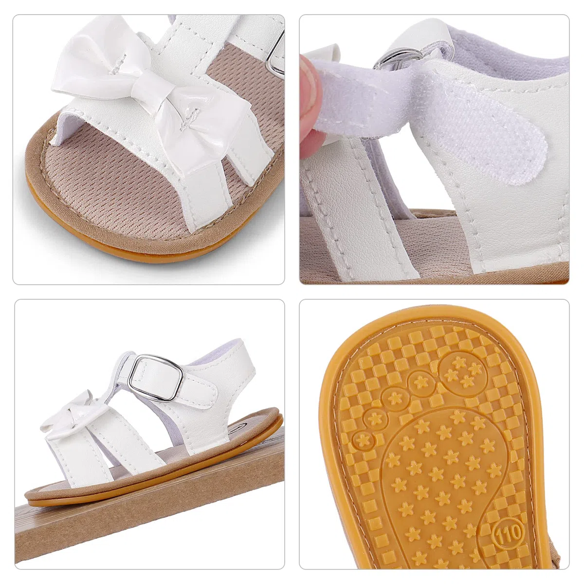 MASOCIO Sandali Neonata Estivi Scarpe Primi Passi Bimba con Suole Gomma Antiscivolo