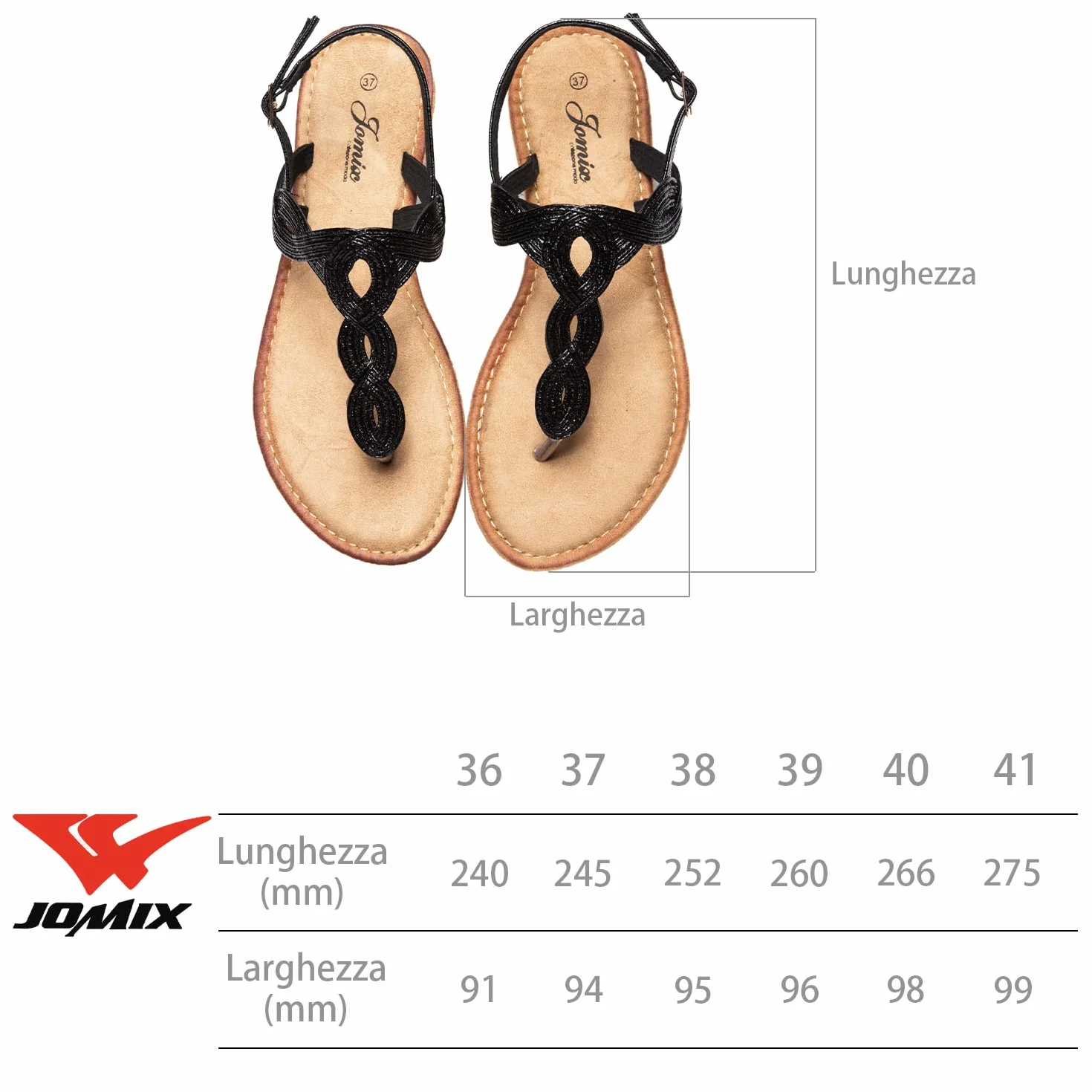 JOMIX Sandali Donna Estivi Infradito Eleganti Bassi Fascia Intrecciata con Cinturino Regolabile Scarpe Aperte per Cerimonia Vacanze Giorno e Sera