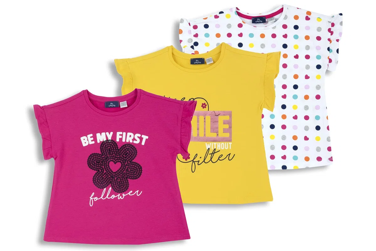 Chicco, T-Shirt Bambina, Set di 3 Magliette a Maniche Corte, in 100% Cotone, Ottimi per la Primavera e L'Estate, Abbigliamento Bambine e Ragazze