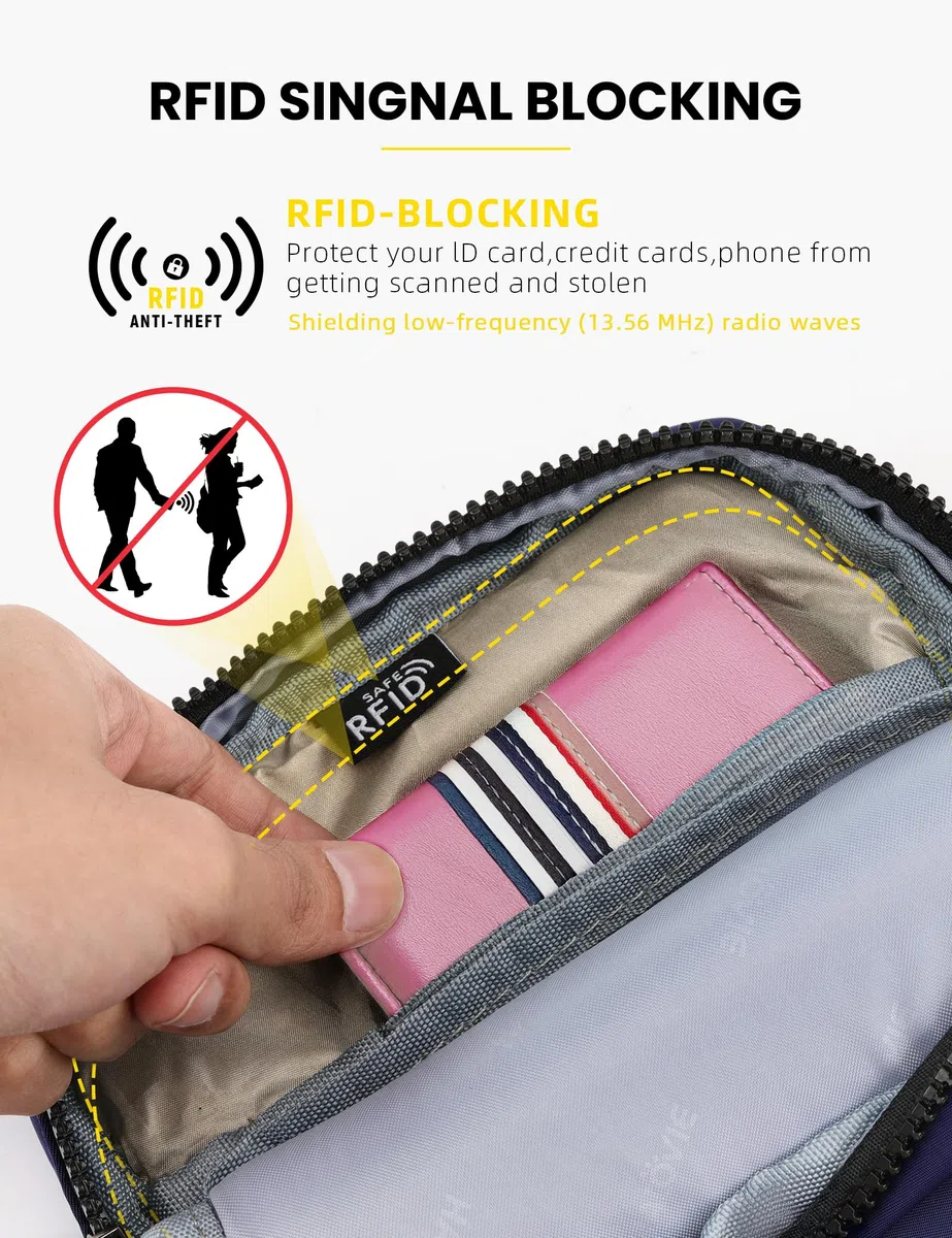 HALOVIE IHIKER3 - Borsa a Tracolla Unisex Antifurto Piccola | Mini Borsello Crossbody Sling Messenger per Uso Quotidiano, Commute, Scuola e Viaggi