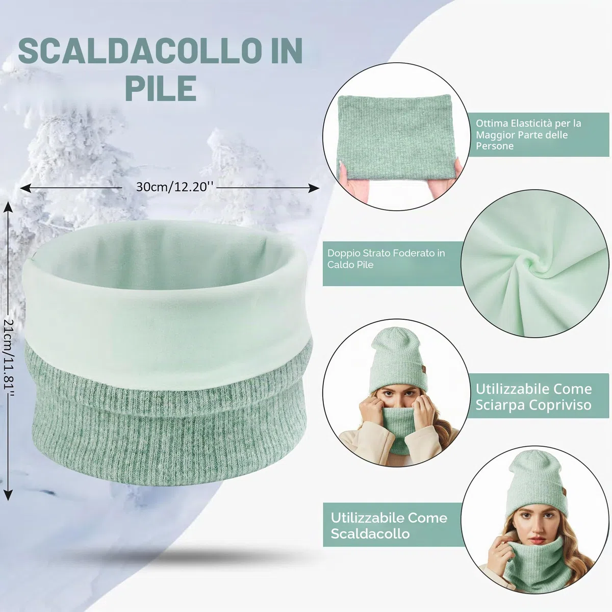 Donna Uomo Invernale Termici Cappello Sciarpa Touch Screen Guanti Set con Fodera in Pile, Invernali Berretto in Maglia Scaldacollo Regalo