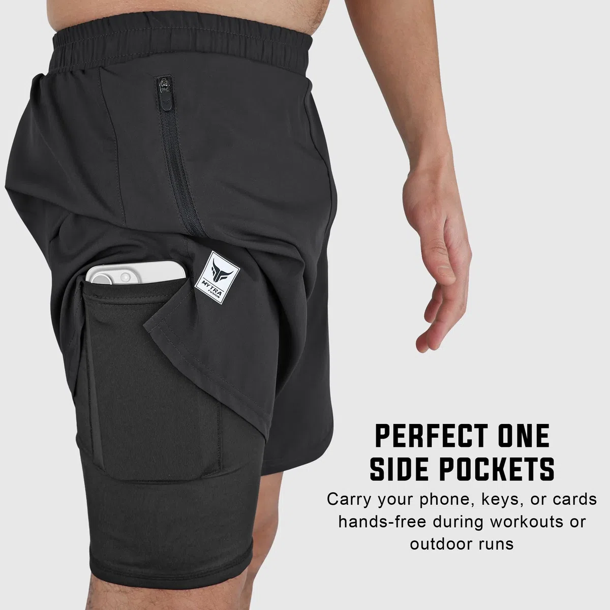 Mytra Fusion Pantaloncini Running Uomo 2 in 1 Pantaloncini Palestra Uomo per molteplici Usi Asciugatura Rapida Allenamento Fitness Training Corto