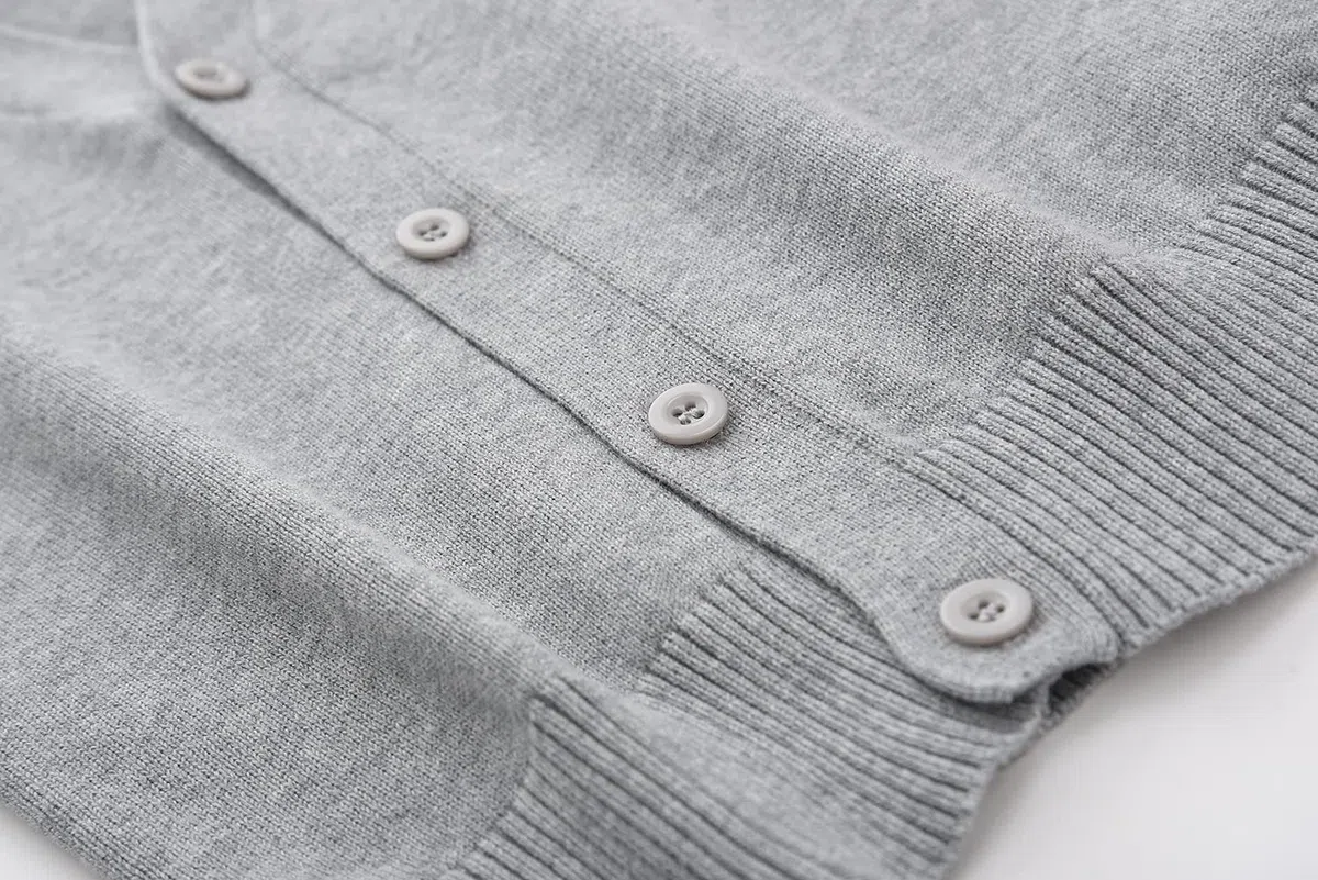 BINIDUCKLING Cardigan scolastico a maniche lunghe con scollo a V per uniforme scolastica