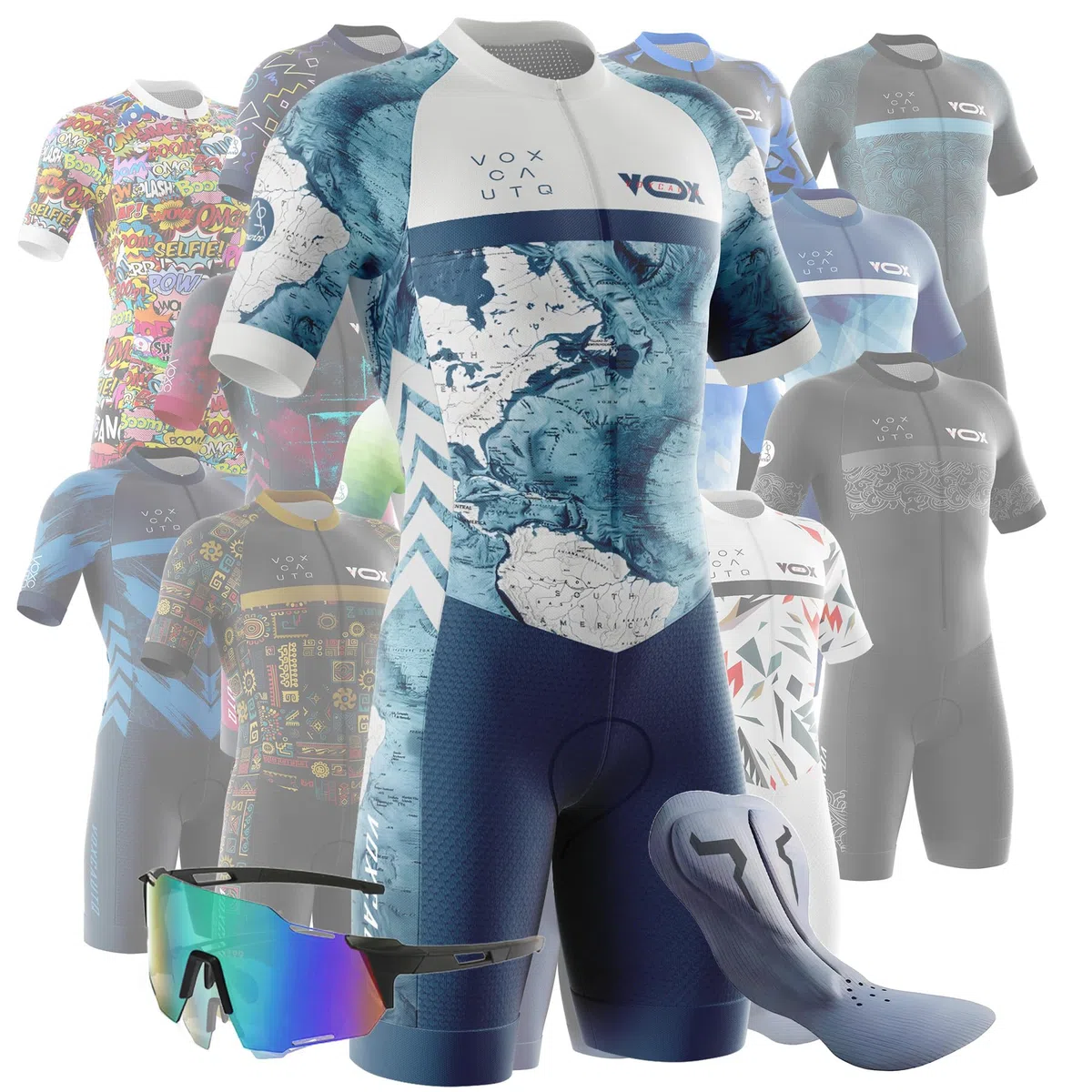 Tuta da Triathlon a Maniche Corte da Uomo,Ciclismo Body Skinsuit All'aperto Sportswear Abbigliamento Triathlon per Nuoto/Corsa/Ciclismo+Polarizzati Occhiali da Ciclismo...