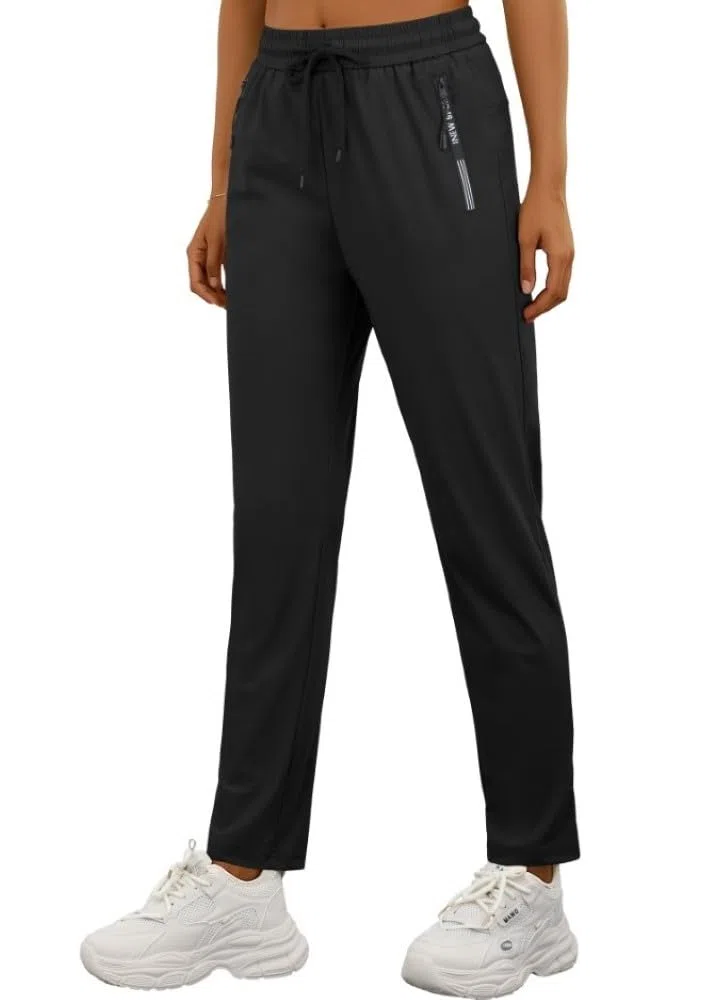 PrinStory Pantaloni da donna UK Quick Dry Walking Pantaloni con tasche con cerniera