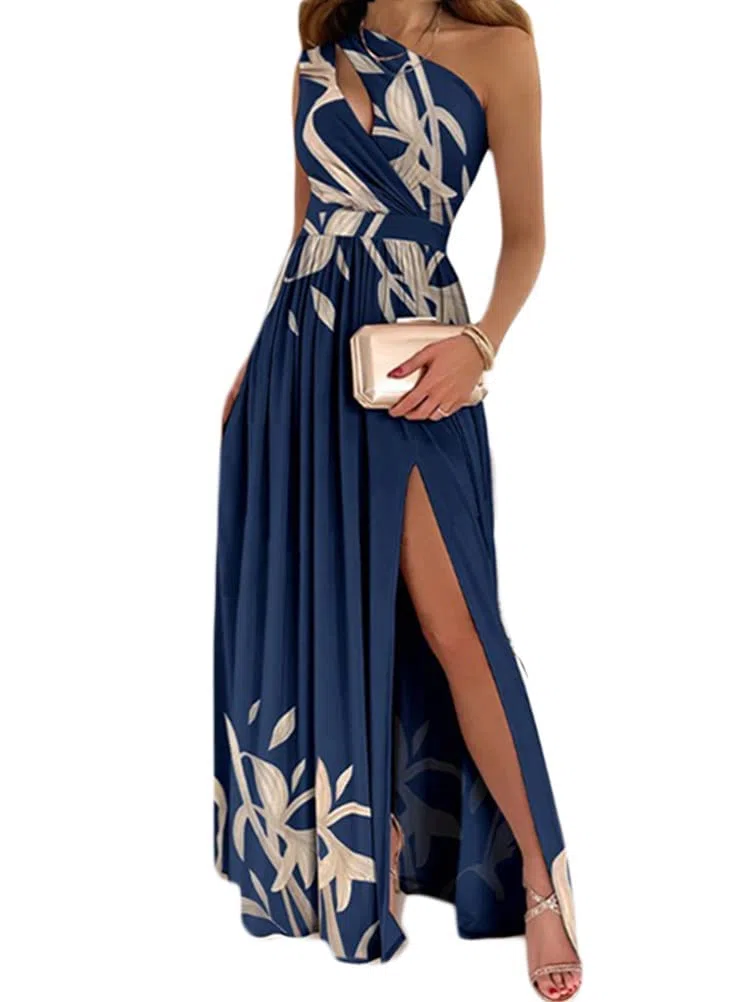 Vestiti da Donna della Sera e Cerimonia Senza Maniche Abito da Damigella Lunga Vestito da Cocktail con Spacco Elegante Abito da Sera