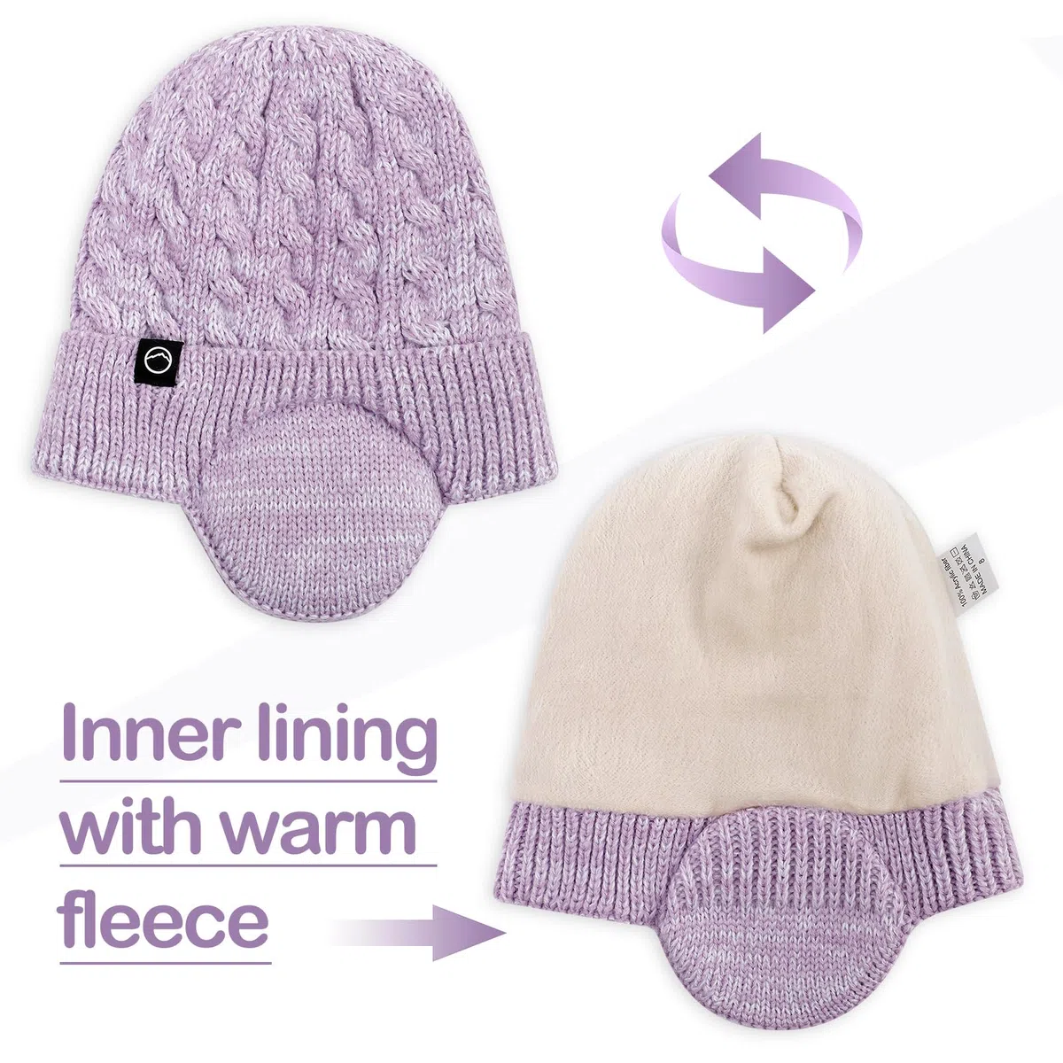 4-10 Anni Set di Cappello Scaldacollo e Guanti per Bambina Fodera in Fleece Berretto con Cuffia Guanti a Schermo Tattile