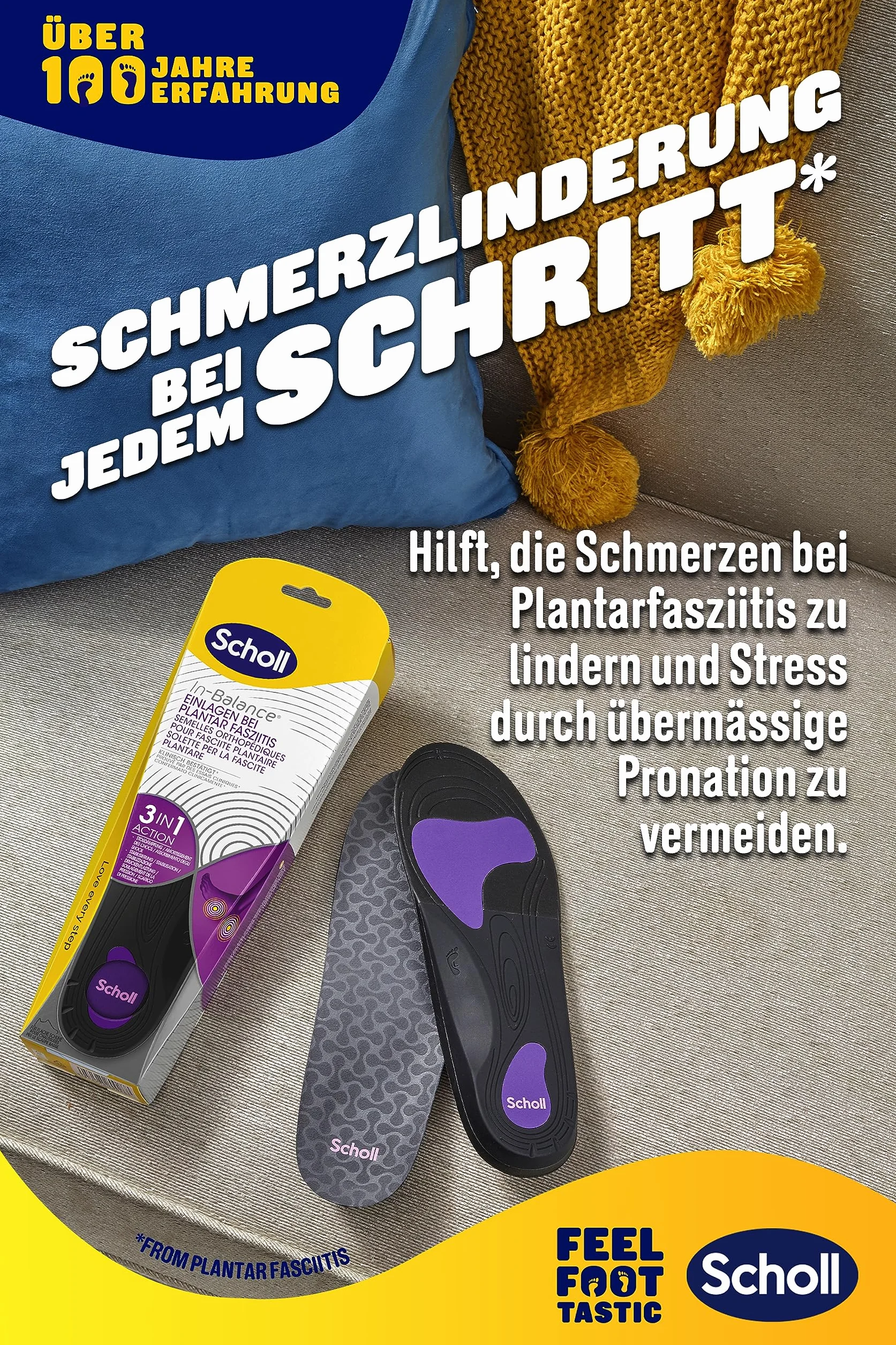 Scholl Solette ortopediche In-Balance per uomo e donna – Solette per tallone e dolore al piede e al tallone, supporto per l'arco plantare per fascite plantare, piedi piatti e iperpronazione, 40-42