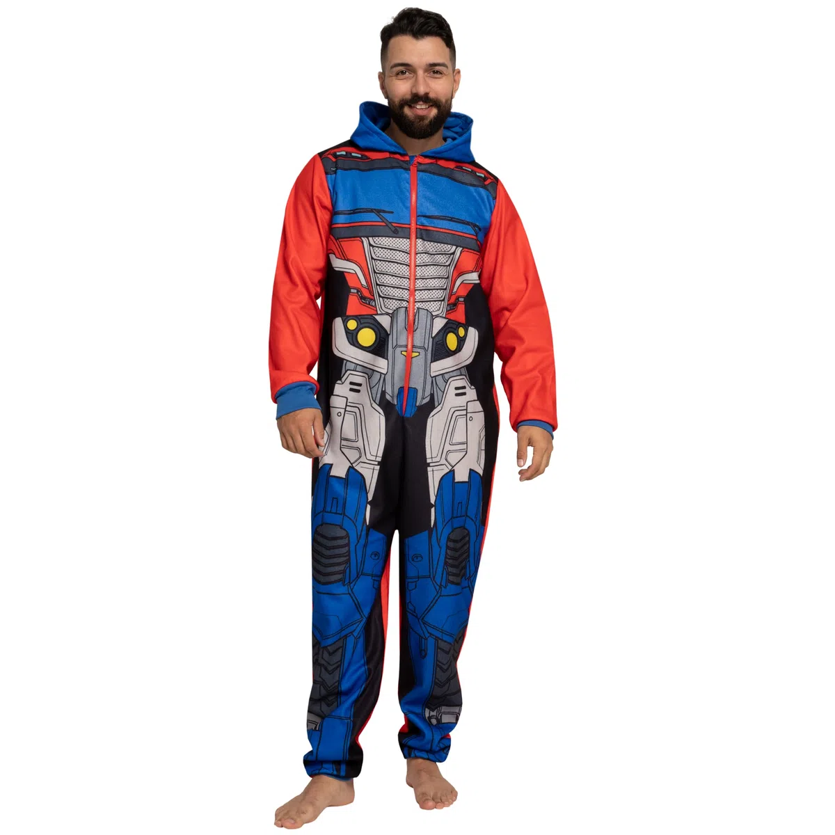 Transformers Pigiama Intero Uomo | Optimus Prime Pigiama in Pile Uomo | Pigiamone Interi Adulto