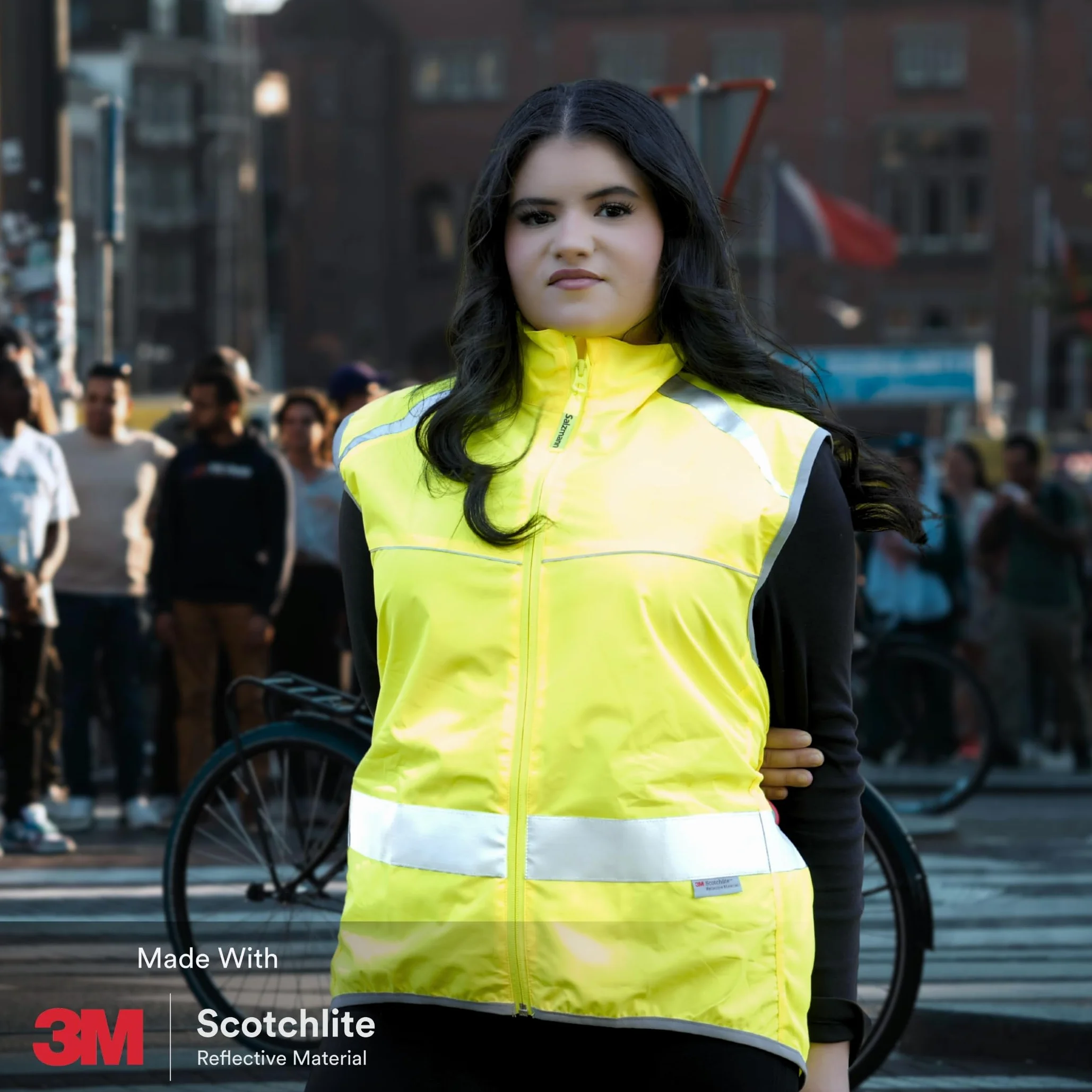 Salzmann Gilet da Ciclismo | Realizzato con 3M Scotchlite | Gilet Leggero con Inserti in Rete Traspirante