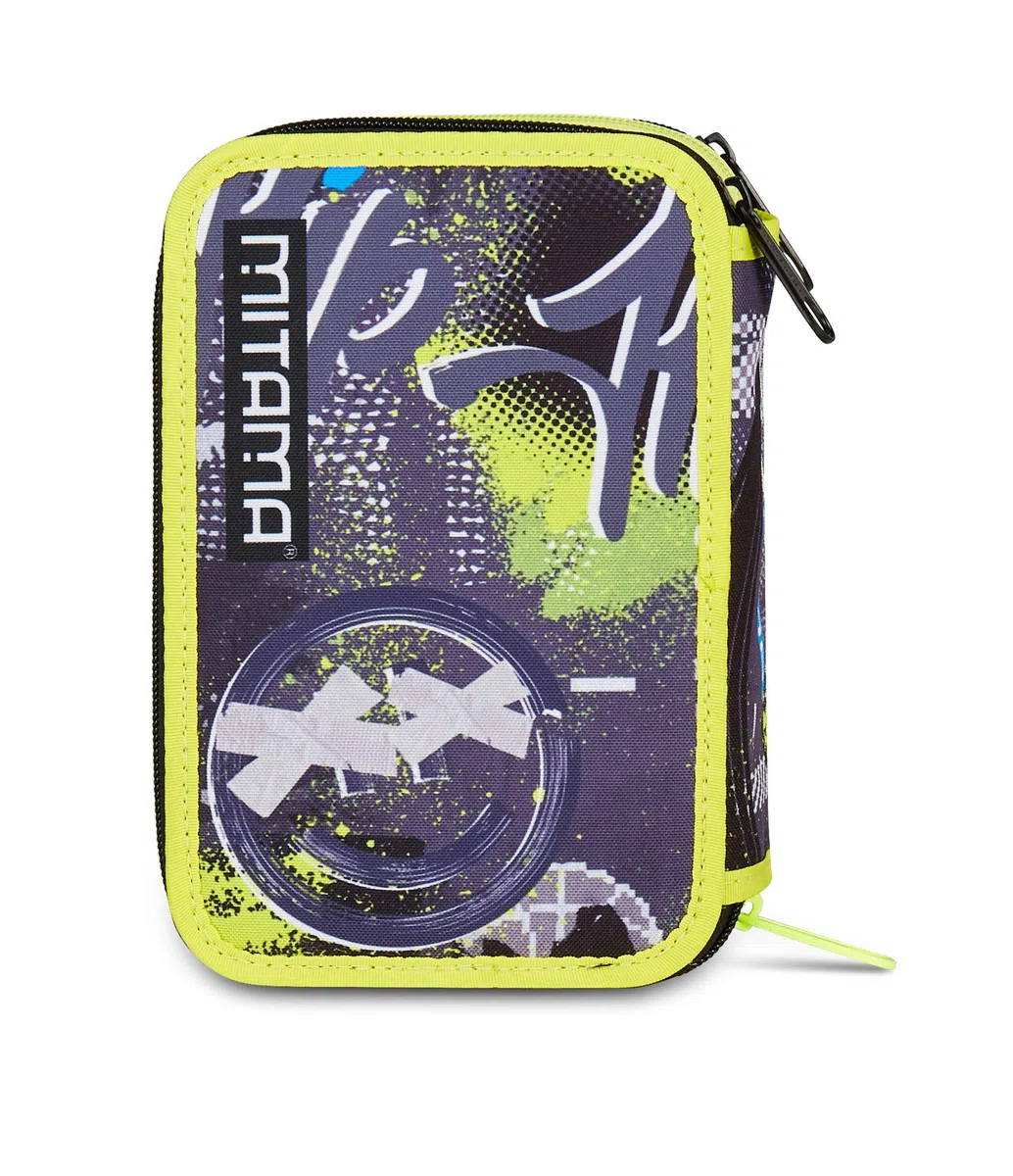 Mitama Astuccio Scuola 3 Scomparti, TRIPLO URBANSMILE, Contenuto 47 pz, Completo di Matite, Pennarelli, Portapenne Scuola Elementare Bambino
