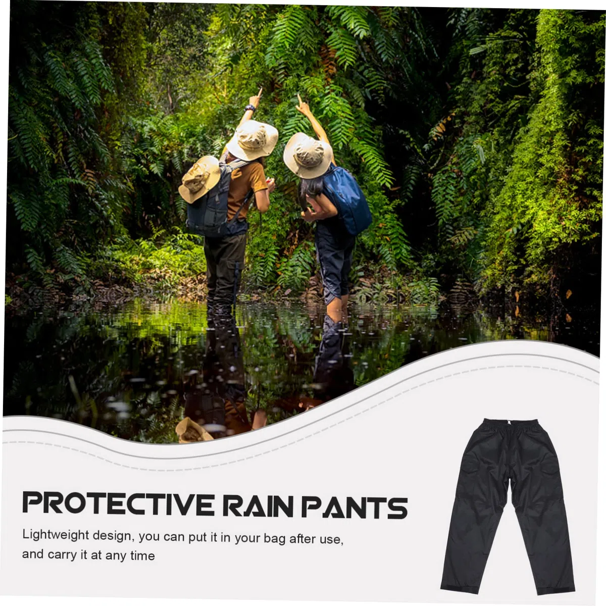 Pantaloni Vita Elastica Allargata Impermeabili e Traspiranti da Pioggia Doppio Strato Resistenti in Tutte le Stagioni da Uomo e Donna per Lavoro All'aperto