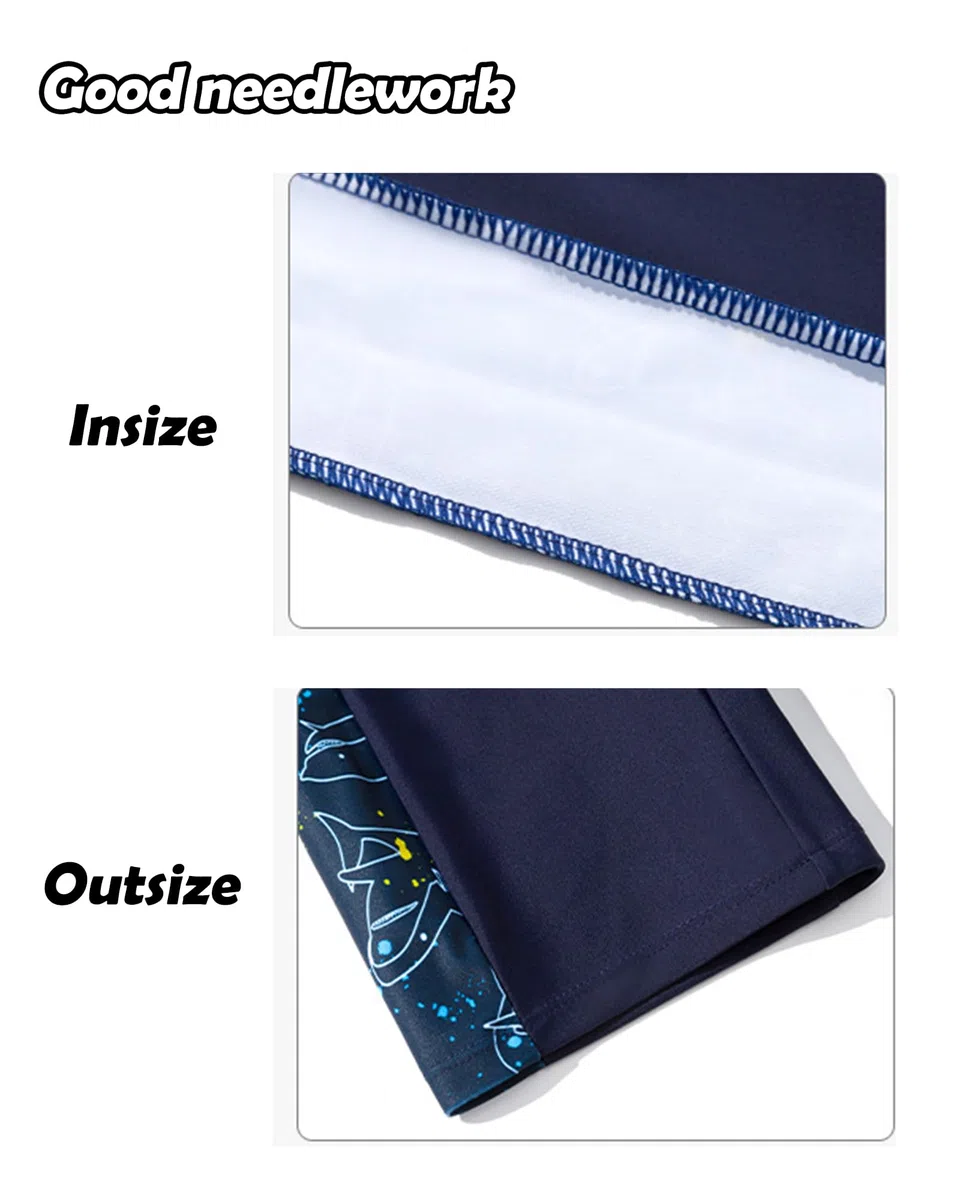 Costume Mare Bambino, Maglia Anti UV, Costume da Bagno Intero (IT, Età 8-9 Anni, Regular, Blu Navy, Squalo)
