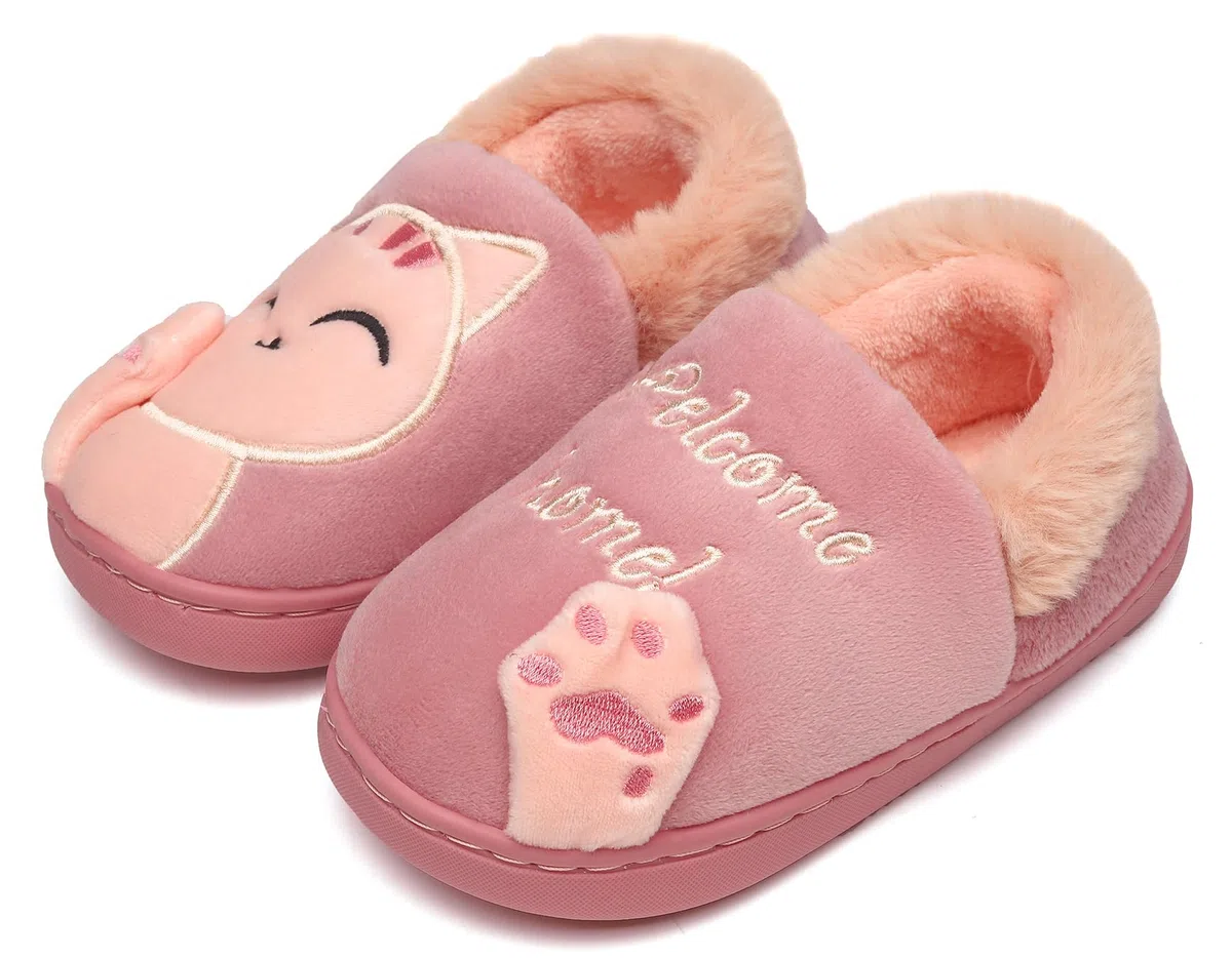 Pantofole per Unisex - Bambini e Adulto Ragazze Inverno Pantofole Scarpe Ragazzi Ciabatte Chiuse Donna Uomo Caldo Peluche Pantofola a Casa