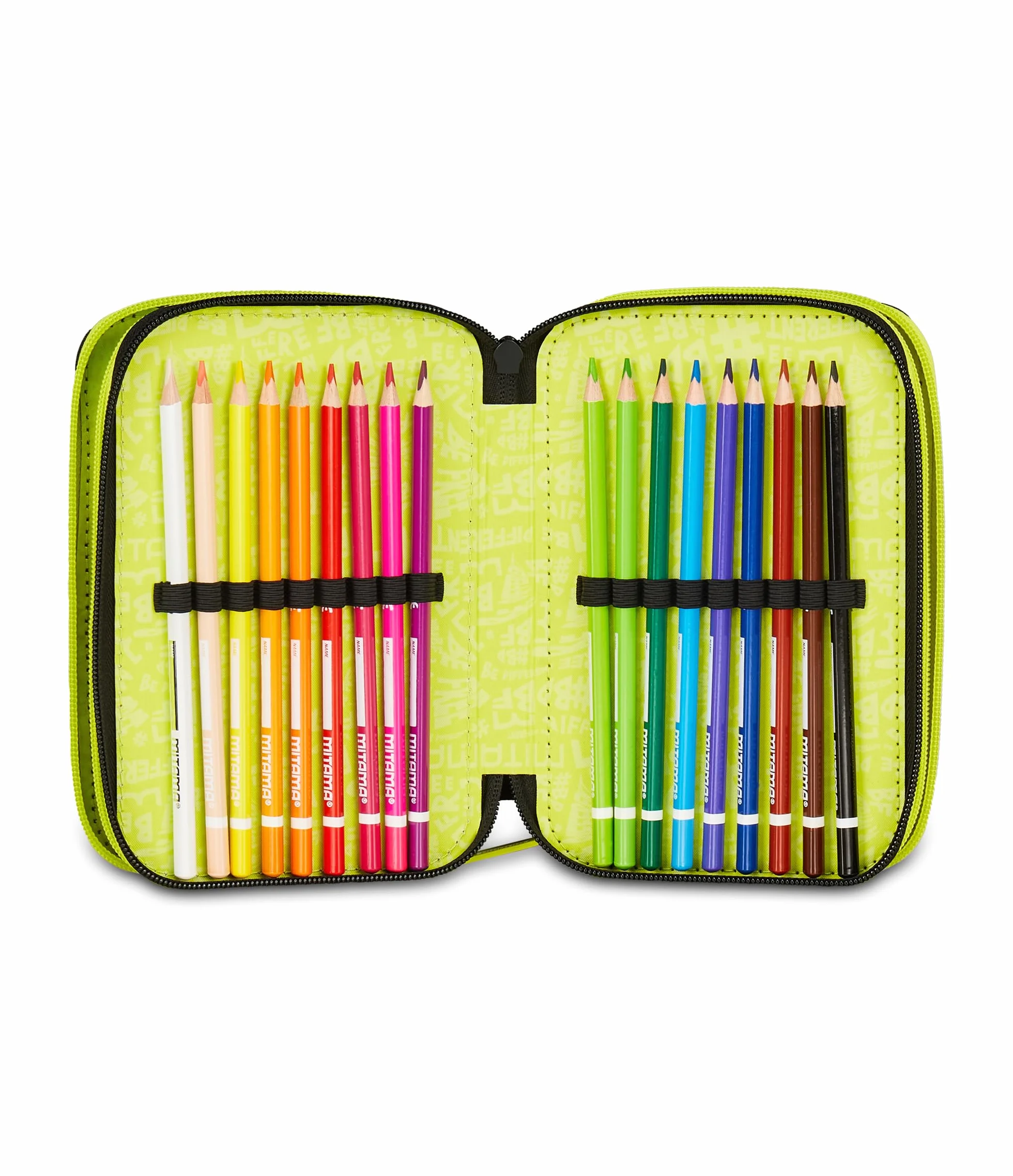 Mitama Astuccio Scuola 3 Scomparti, TRIPLO MANGABALL, Contenuto 47 pz, Completo di Matite, Pennarelli, Portapenne Scuola Elementare Bambino