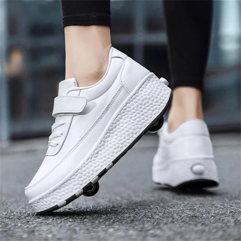Mateju Scarpe con Rotelle Retrattile Bambina Bambino, 2 in 1 Sportive Scarpe da Skateboard Doppia Ruote Sneakers Suola Spessa Leggere Scarpe da Ginnastica da Pattini Multisport