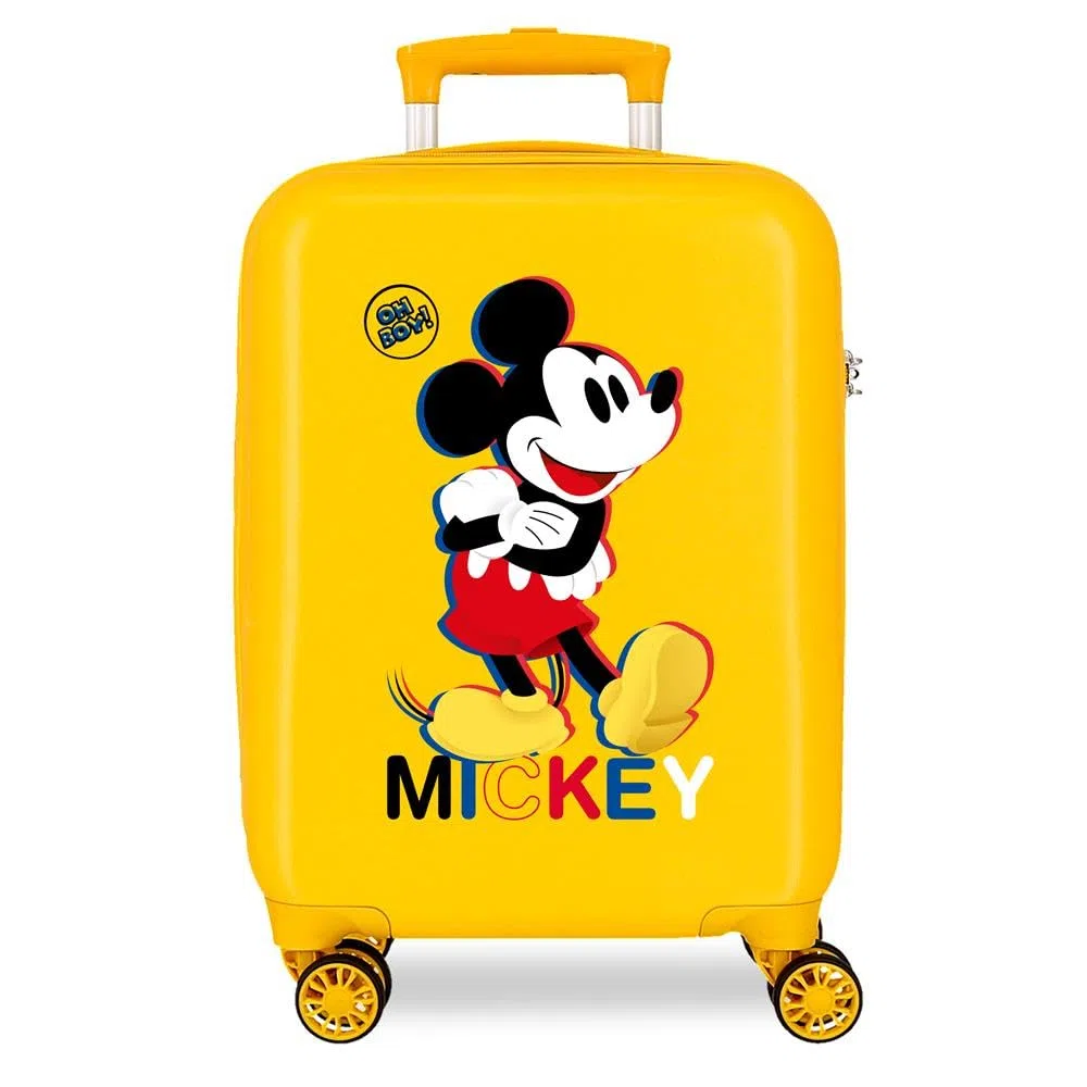 Disney Mickey All Smile Valigia da cabina Multicolor 38x55x20 cm ABS rigido Lucchetto a combinazione laterale 35L 2 kg 4 ruote doppie Bagaglio a mano