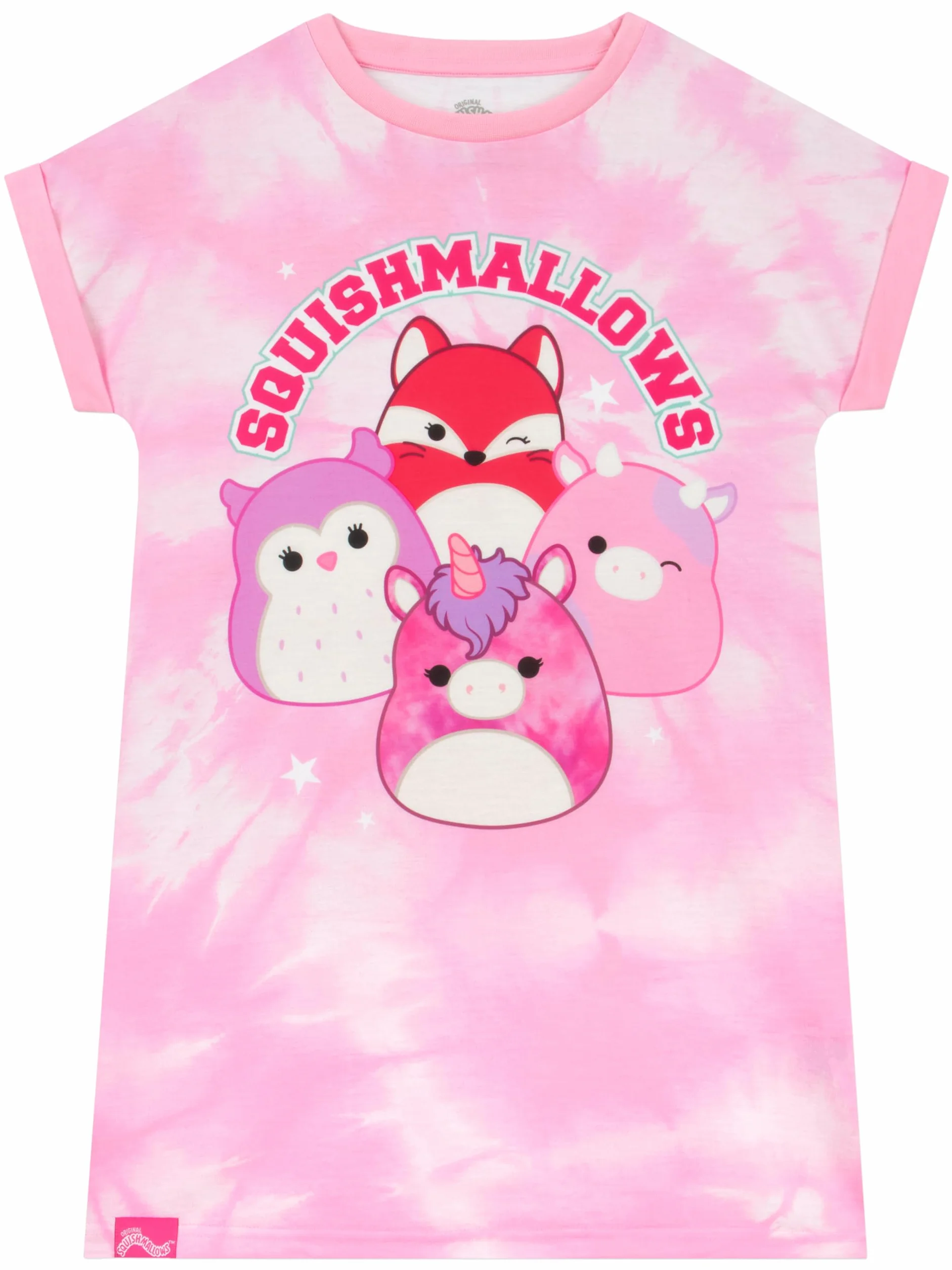 Squishmallows Camicia da Notte, Camicia da Notte Bambina, Pigiama Bambina Tye-Dye