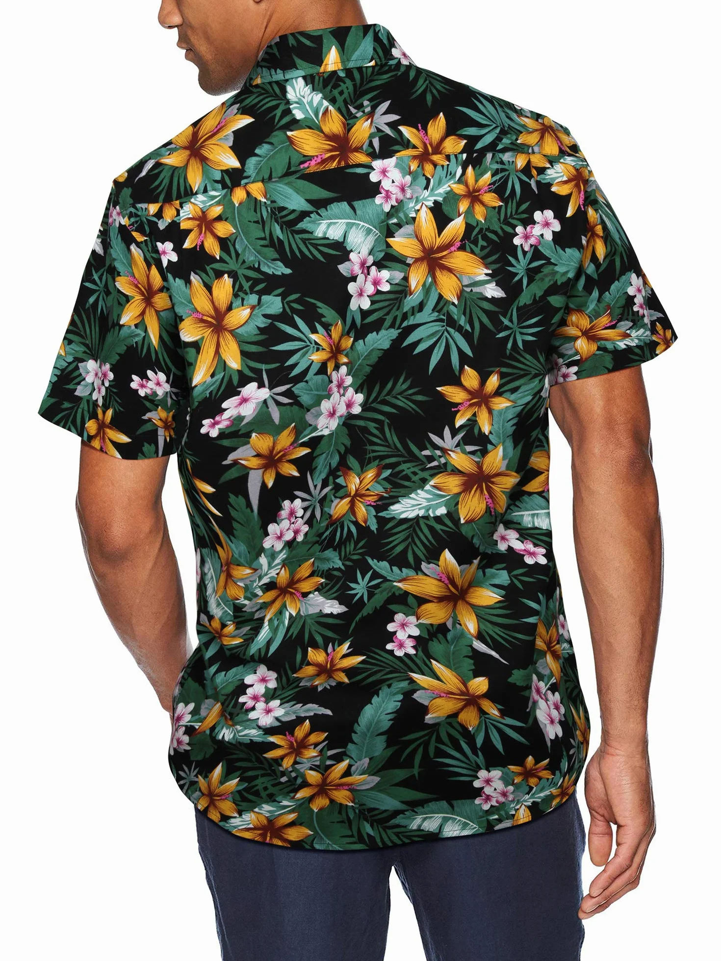 HISDERN Camicie Aloha Hawaiana Funky Manica Corta Tasca Anteriore Vacanza Estate Stampato Spiaggia Camicia Casual Hawaii S-2XL
