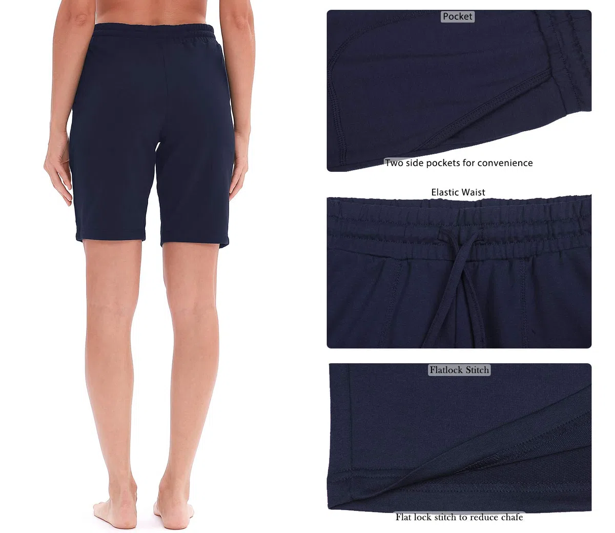 icyzone Pantaloncini Sportivi Donna Bermuda con Tasche Traspirante Shorts Sportivi Donna per Running Fitness Palestra