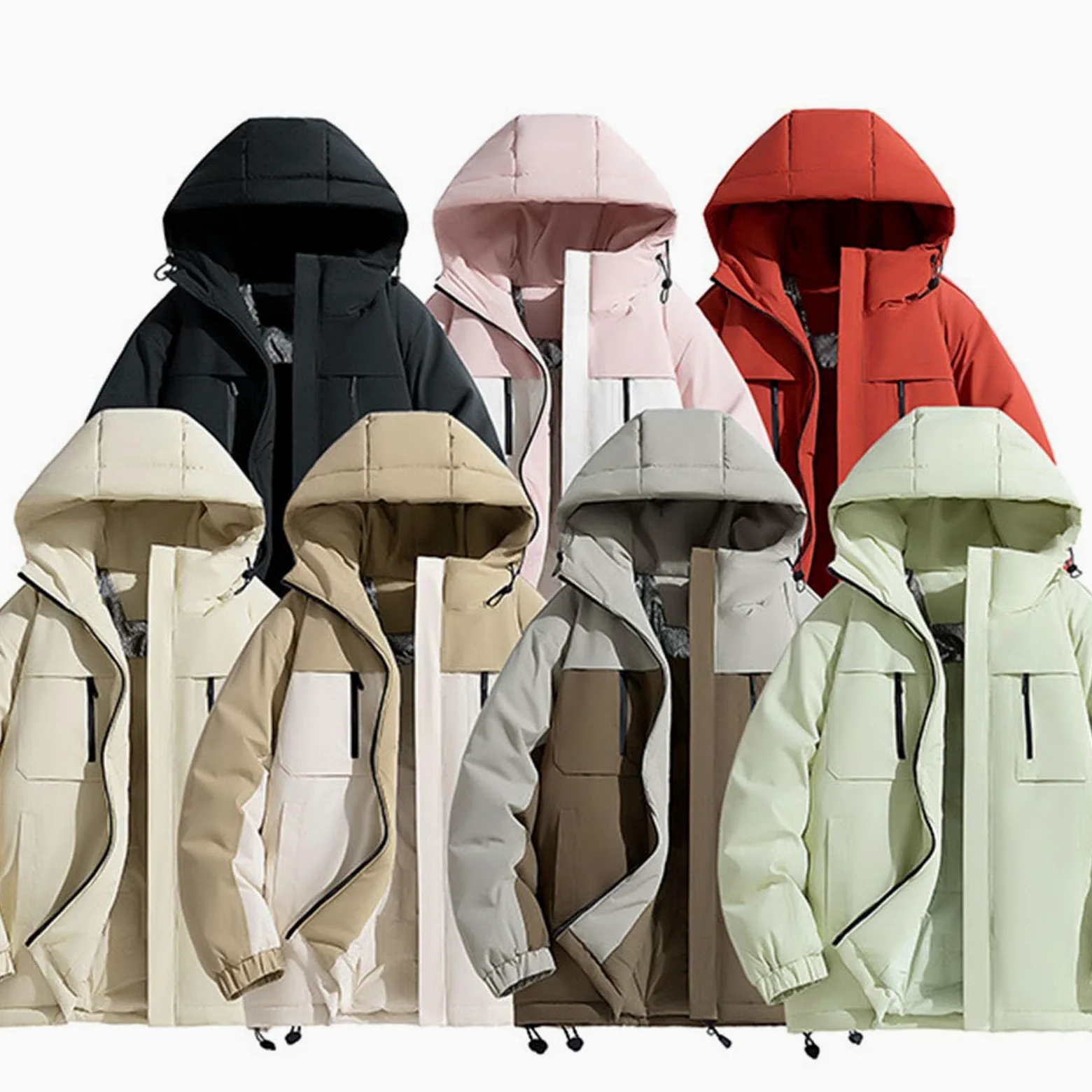 2025 Giacca da Sci Montagna Impermeabile Parka da Neve Calda Imbottita Invernale Cappotto da Sci con Cappuccio Invernali Antivento Giubbotto da Viaggio Donna con Tasche Leggera Trapuntata