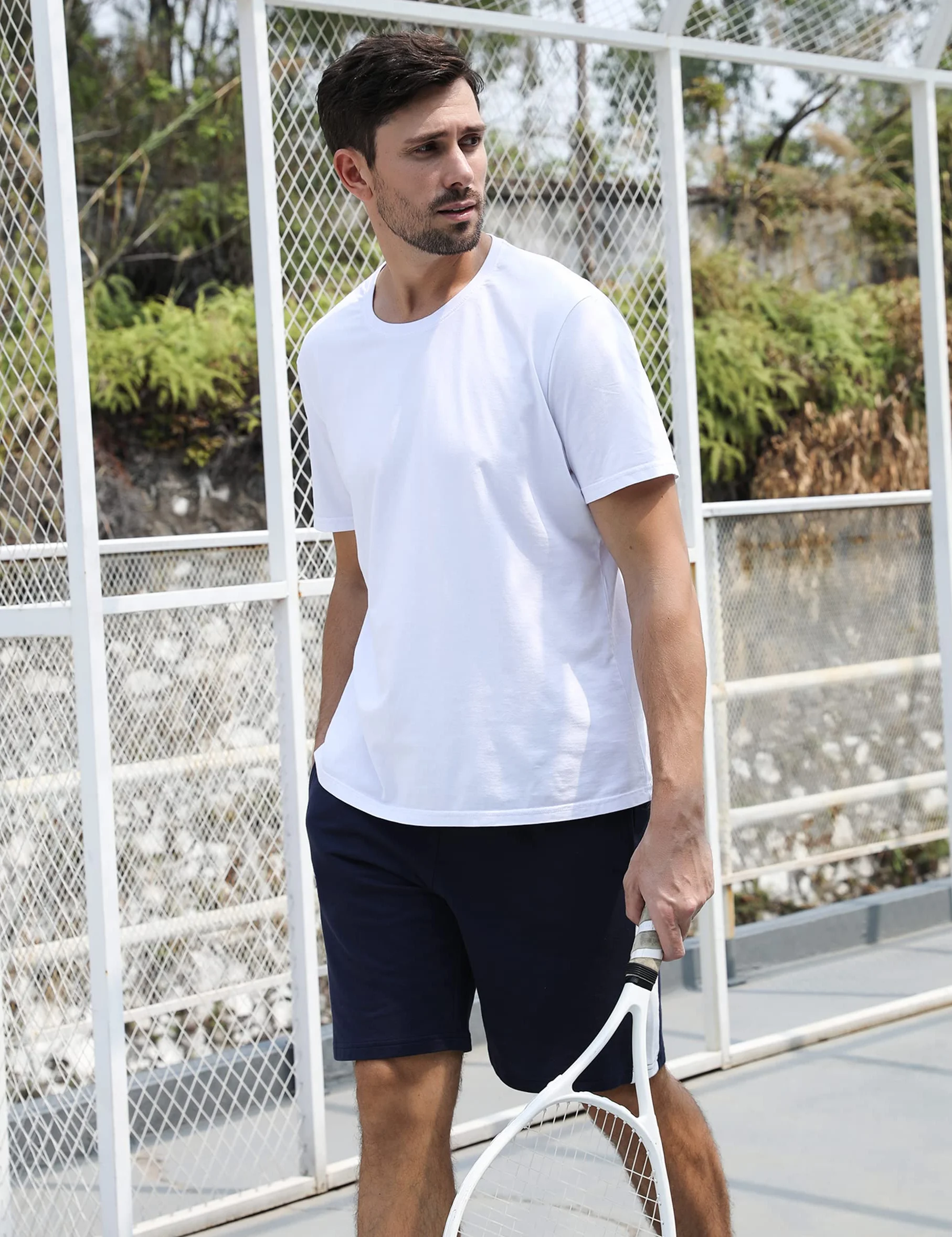 Bresdk Pantaloncini Sportivi Uomo Cotone con Tasche Pantaloni Pigiama Corti Estivi Leggeri Pantalone Estivo Bermuda da Mare Running