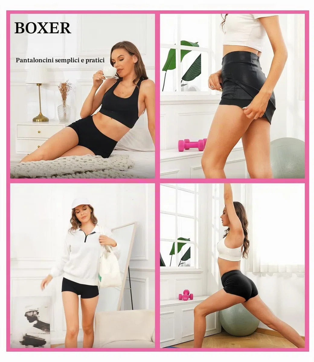 wirarpa Mutande Boxer Donna Culotte a Pantaloncino Cotone Shorts Intimo con Cavallo Cotone Pacco da 4