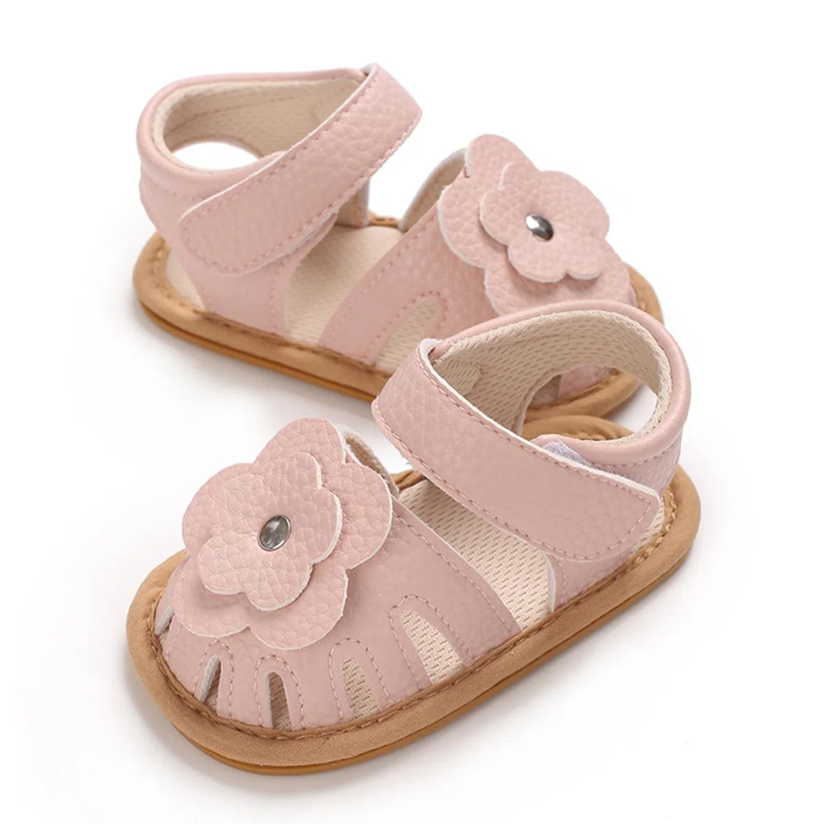 MASOCIO Sandali Neonata Estivi Punta Aperta Scarpe Bimba con Fiocco Gomma Antiscivolo
