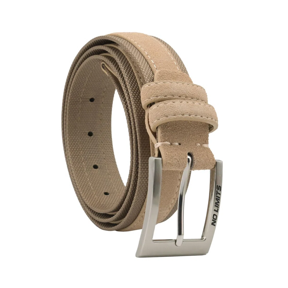 No Limits Cintura Uomo in Pelle Scamosciata e Nylon, Sportiva, Alta 3,5 cm, Fibbia Nickel Free, Accorciabile, Con Scatola