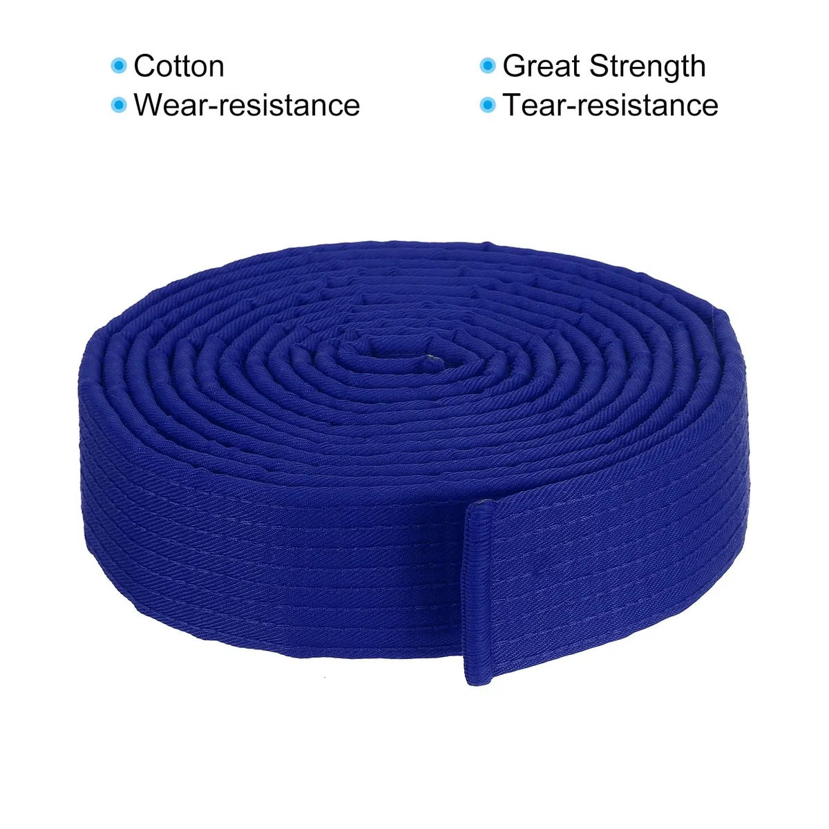 PATIKIL Cintura di Rango Colorata Taekwondo 1,6" x11,8 Piedi 3,6m, Cintura da Karate Judo Arti Marziali in Cotone per Insegnamento Allenatore, Blu