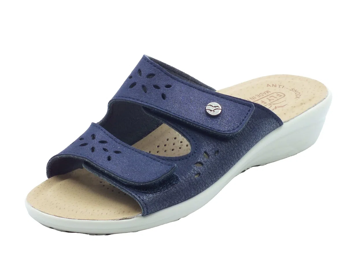 Fly Flot Bellona, Pantofole Donna In Microfibra Elasticizzata, Con Velcro Regolabile, Sottopiede Antishock SandaliDonna