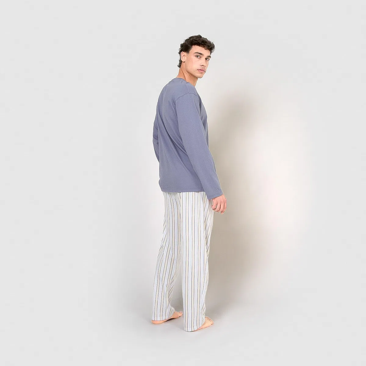 TRAMAS+ Pigiama Uomo in Cotone, Pigiama Uomo Completo Lungo con Maniche Lunghe, 100% Cotone, Comodo e Traspirante -
