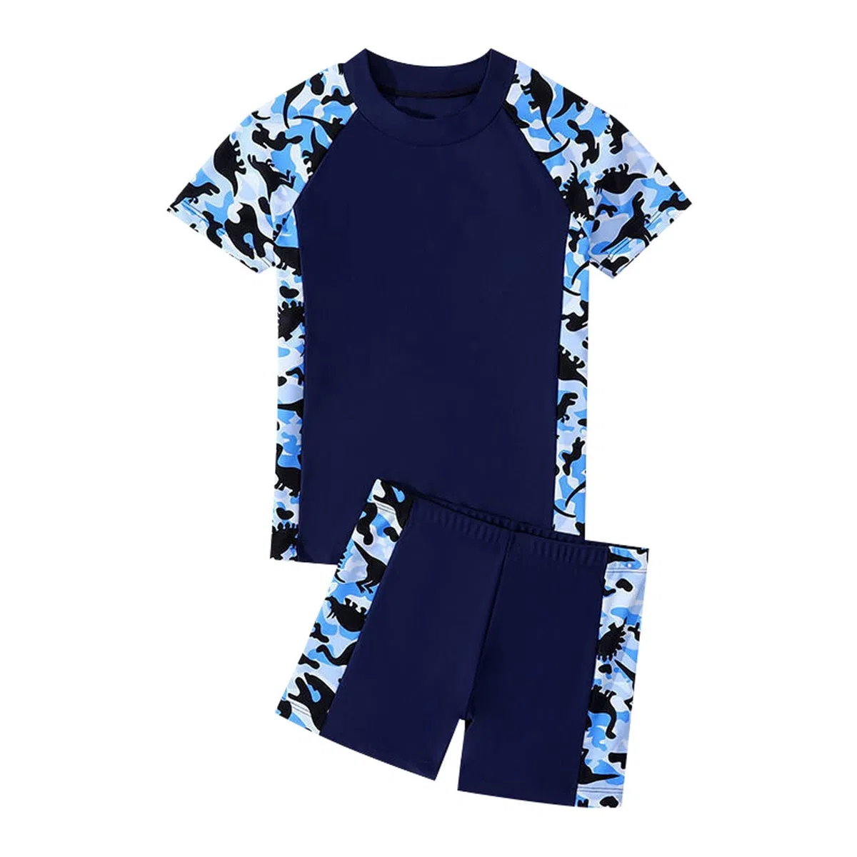 Costume da bagno da ragazzo a maniche corte e traspirante, ad asciugatura rapida, due set di vestiti per bambini