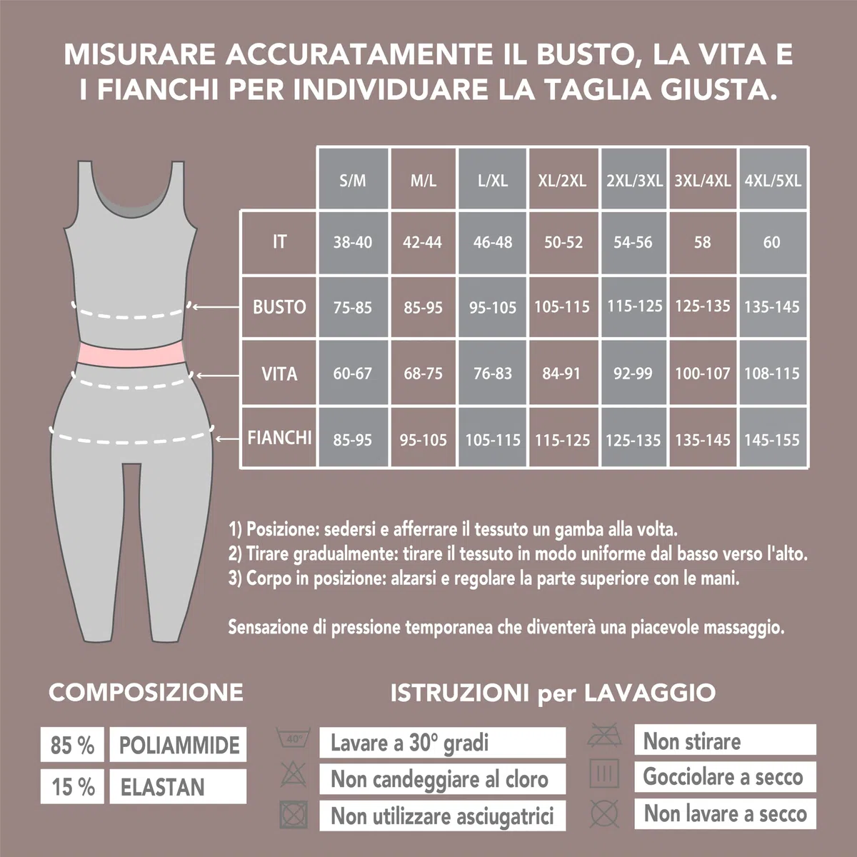SLIMCELL Gambetti Guaina Contenitiva Donna Pantaloncini Anticellulite - Leggins Anticellulite Donna Drenanti, Intimo Modellante Senza Cuciture, Shapewear - Made in Italy