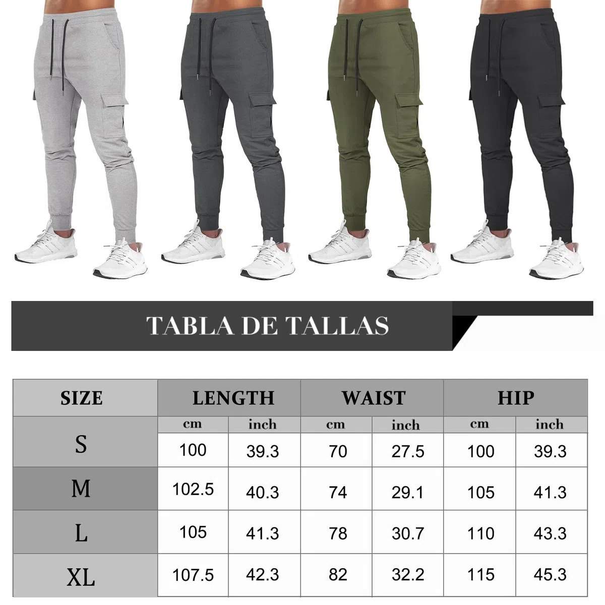 Suwangi Pantaloni Tuta da Jogging Uomo Pantaloni Cargo Joggers Palestra Sportivi Allenamento Cotone Slim Fit Comodi Elastico in Vita con Tasche Multiple