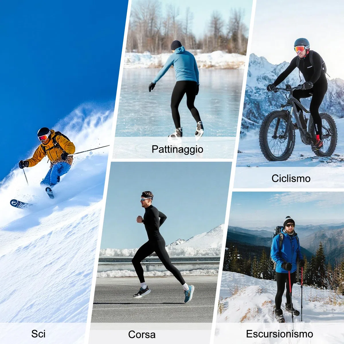 NuCamper Intimo Termico Uomo Set, Biancheria Intima Termica Uomo Funzionale Invernale Manica Lunga Maglia Termica e Pantaloni Base Layer Asciugatura Rapida per Sci Sport Ciclismo Calcio Corsa Running