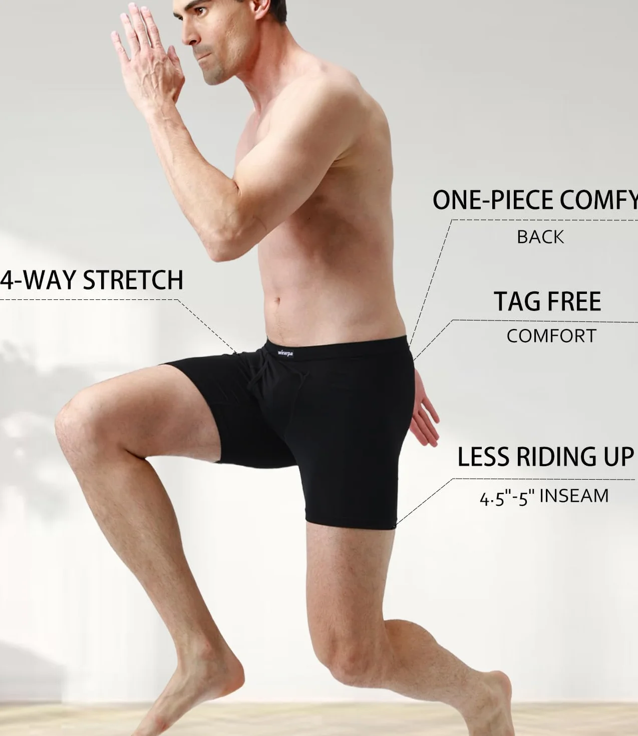wirarpa Confezione da 4 Boxer da Uomo in Micromodal Lunghi Elasticizzato Mutande Uomo Intimo Maschile con Mosca Aperta Multicolore