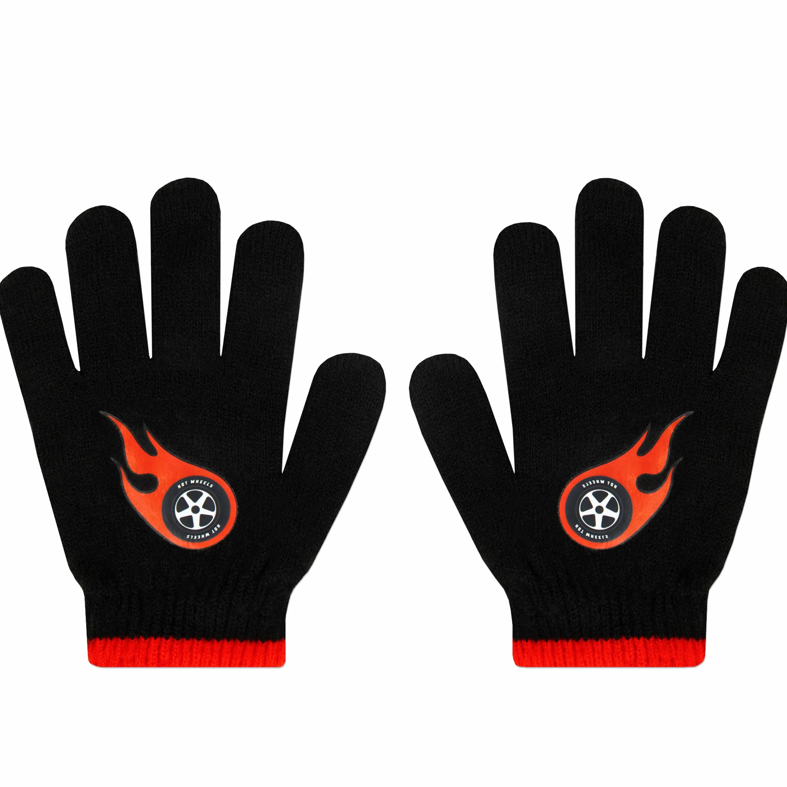 Hot Wheels Cappellino Bambino | Beanie E Guanti Invernali | One Size Nero