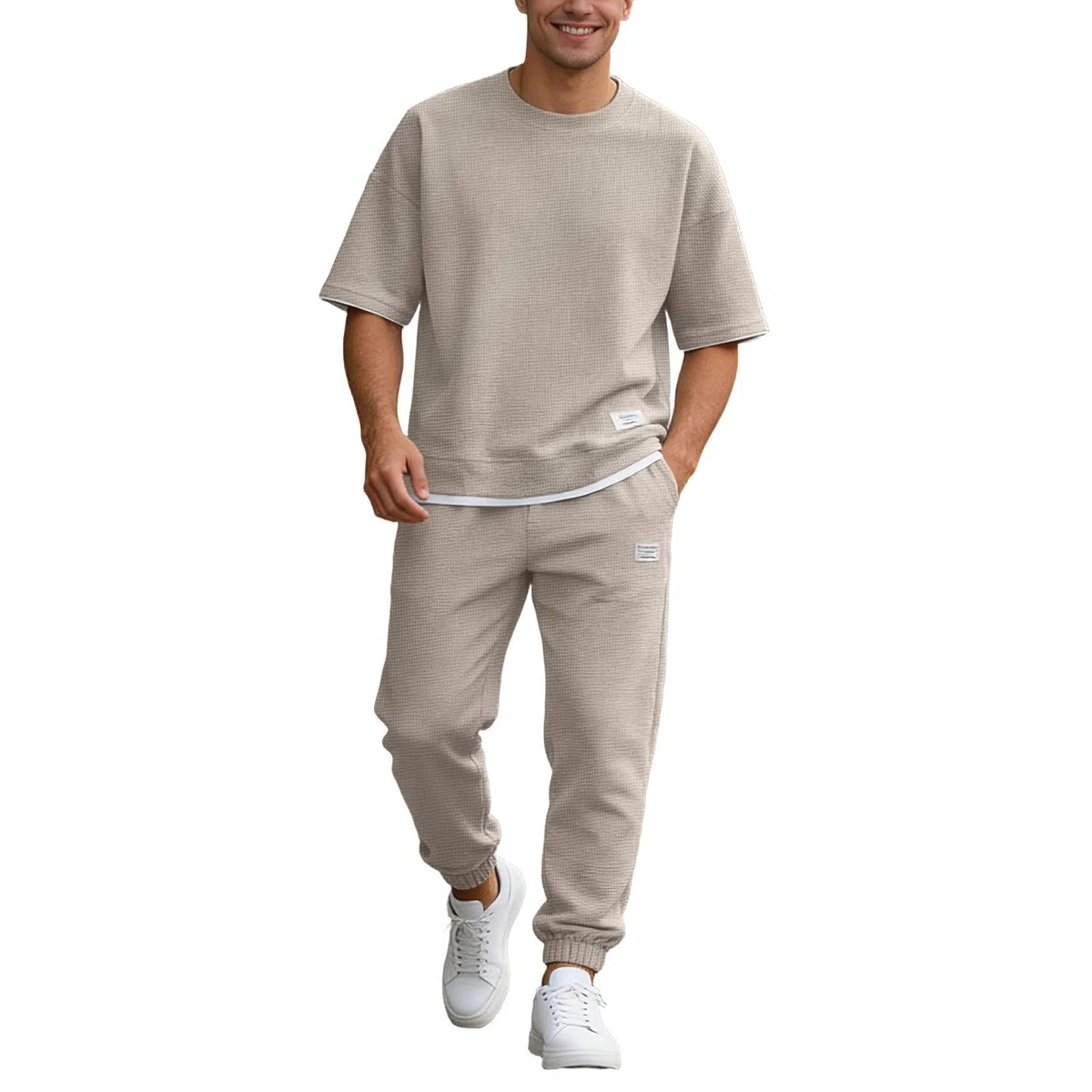 Completo Estivo Uomo - 2 Pezzi Tuta Estiva Casual Per Spiaggia Completi Tute Da Ginnastica T Shirt Manica Corta + Pantaloni Set Leggera Sportivi Magliette Corta Scollo Tondo