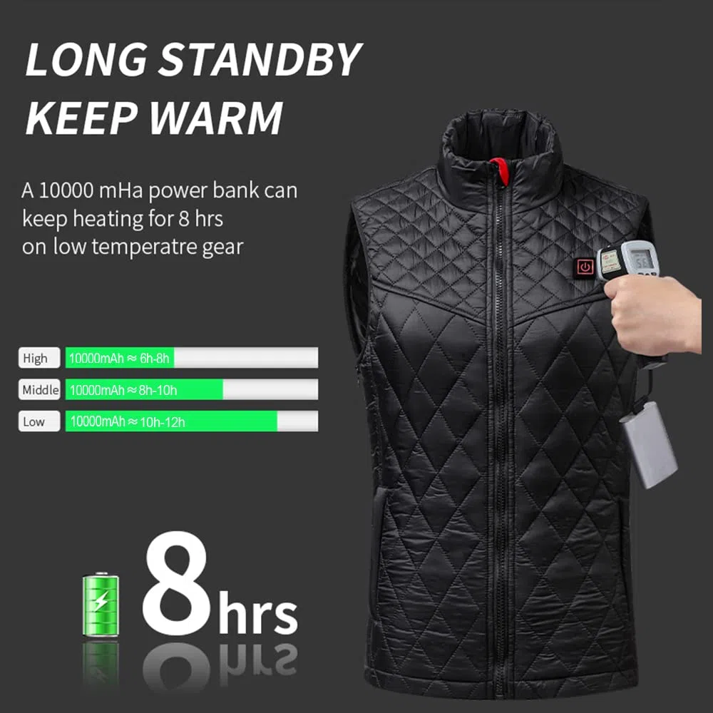 Oneshlee Gilet Riscaldato Donna, Maglia Riscaldata Elettrica, Giacca Riscaldata Usb, Giubbotto Riscaldato Moto, Vestiario Riscaldabile Temperatura Regolabile Lavabile Per Esterno Campeggio Caccia