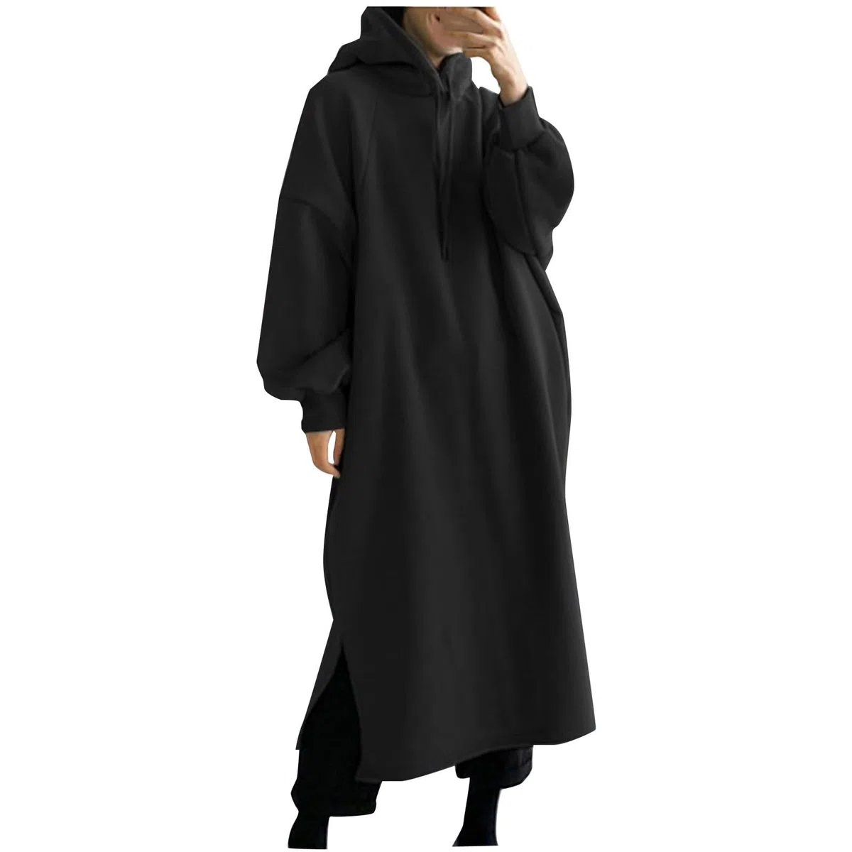 Buono Amazon Digitale Felpa Nera Donna Oversize Felpa Pile Donna con Zip E Cappuccio Felpa Donna con Zip Hoodie con Tasca Super Confortevole Felpa con Coperta TV Gigante con Cappuccio per