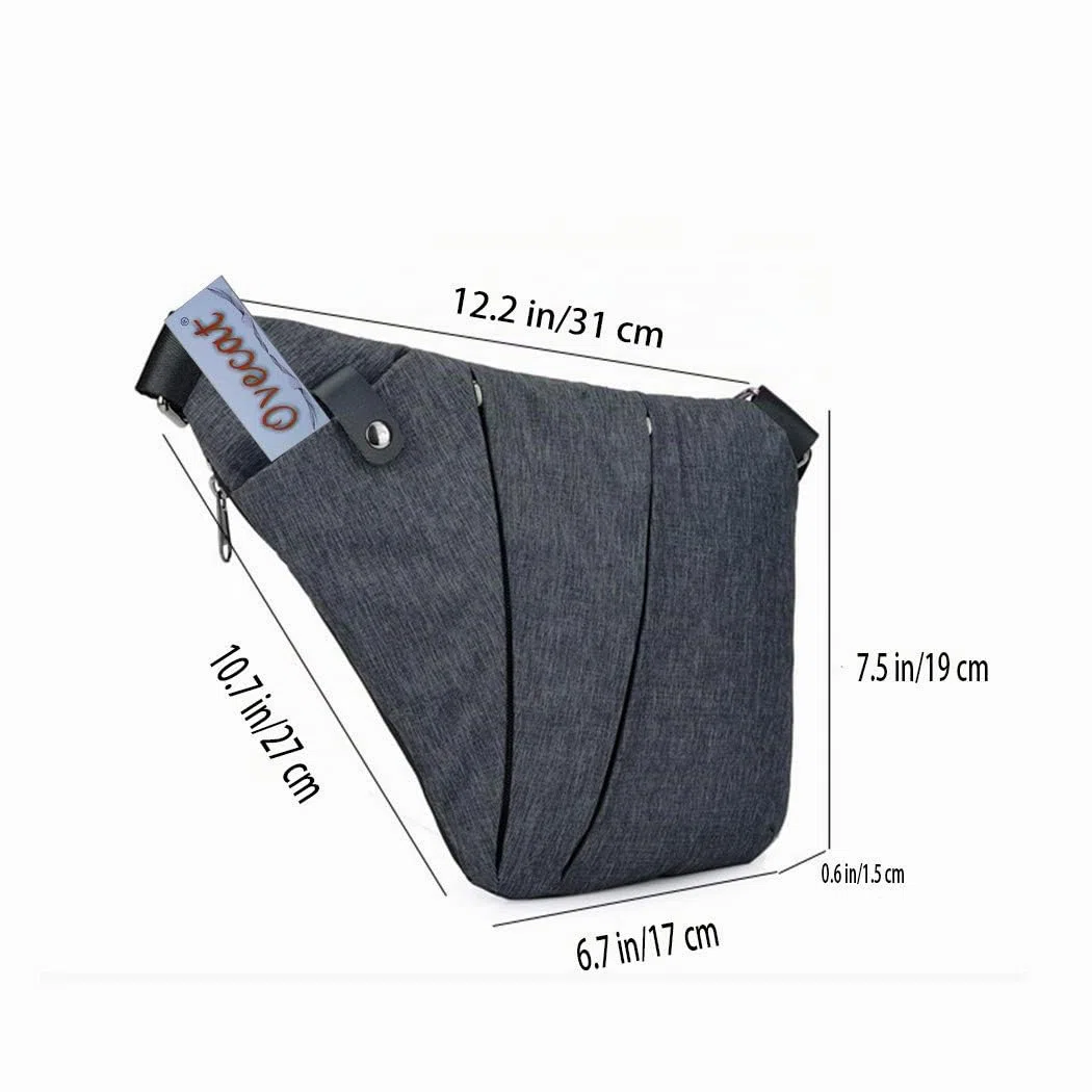 Sling Bag Crossbody Spalla Petto Zaino antifurto a ghigliottina, per Uomo Donna