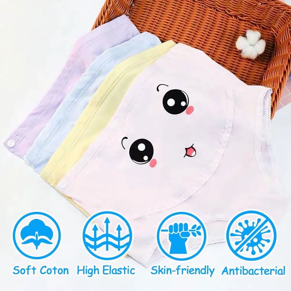 Mutandine Premaman da Donna Confezione da 3 Mutandine Premaman Elastiche A Vita Alta in Cotone Antiscivolo Pantaloncini Mutandine Gravidanza con Stampa Smiley,M-5XL