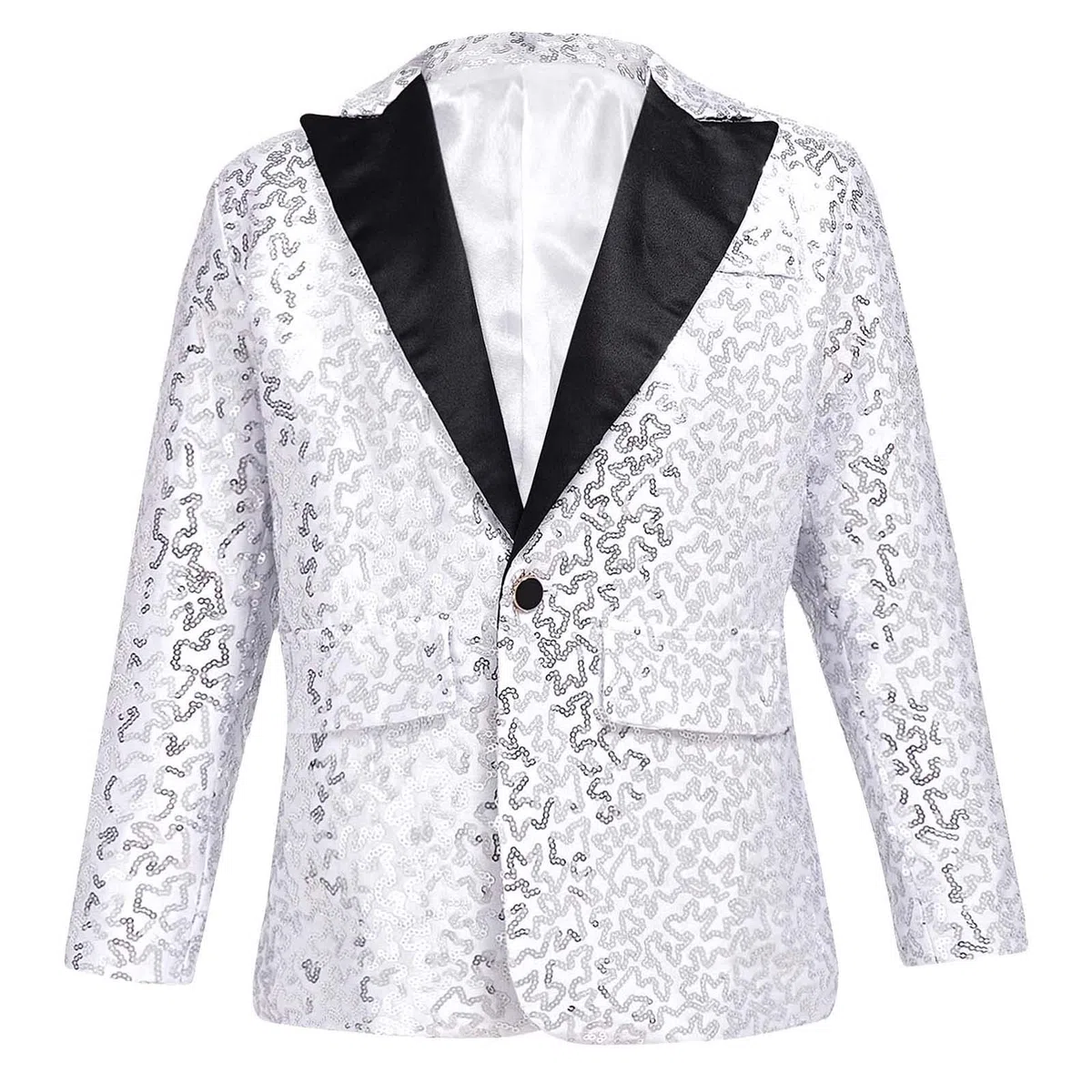 inhzoy Giacca Paillettes Bambino Abito da Cerimonia Sera Party Giacca Elegante Brillantini Blazer Cappotto Abito da Batessimo Festa Party Slim Fit Smoking Waistcoat