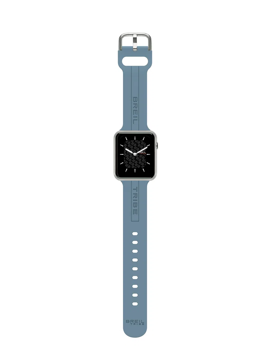 Breil EW0669 Smartwatch SBT-X, con Doppio Cinturino Intercambiabile in Silicone Blue Avio e Pink con Pattern Tribe, Cassa Nera, Connettività Bluetooth, Chiusura ad Ardiglione