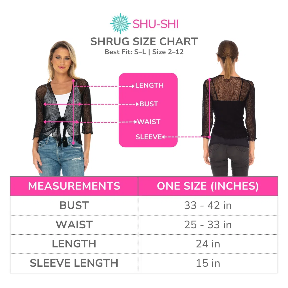 SHU-SHI - Cardigan/Coprispalle Trasparente - Effetto a Maglia - Donna